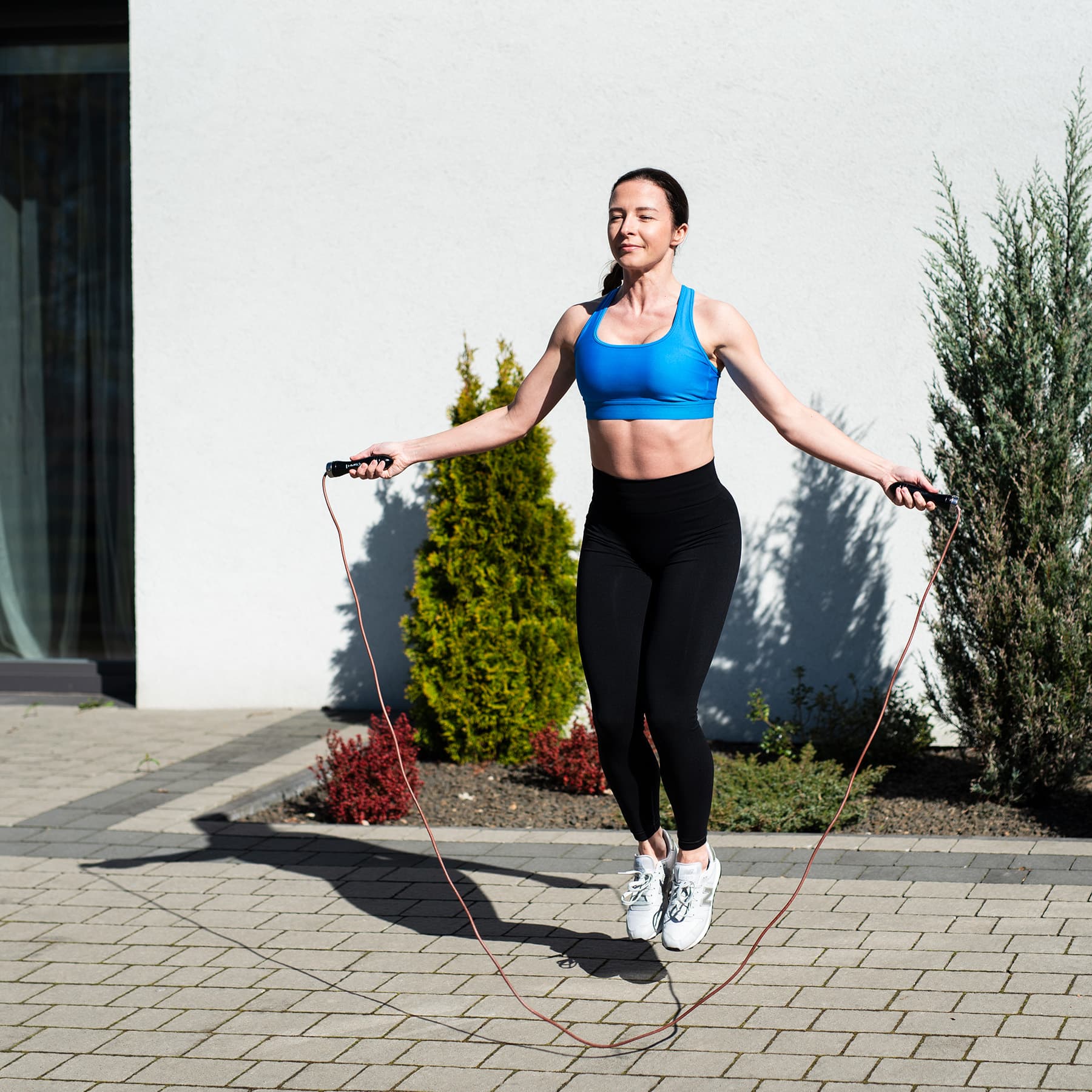 Skórzana skakanka HMS z łożyskami 270 cm 4