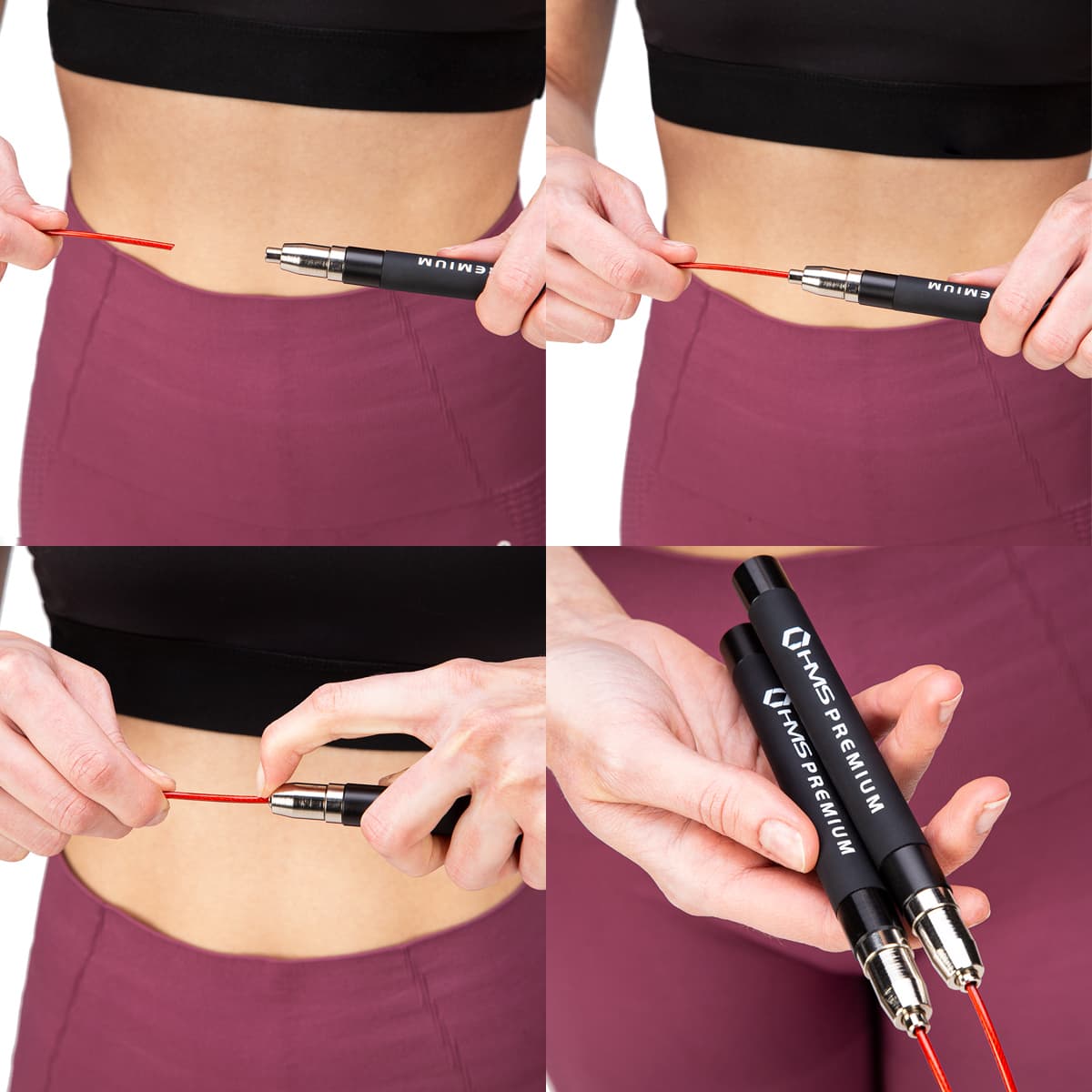 SK60 Czarno-Czerwona Szybka Skakanka HMS Premium 5