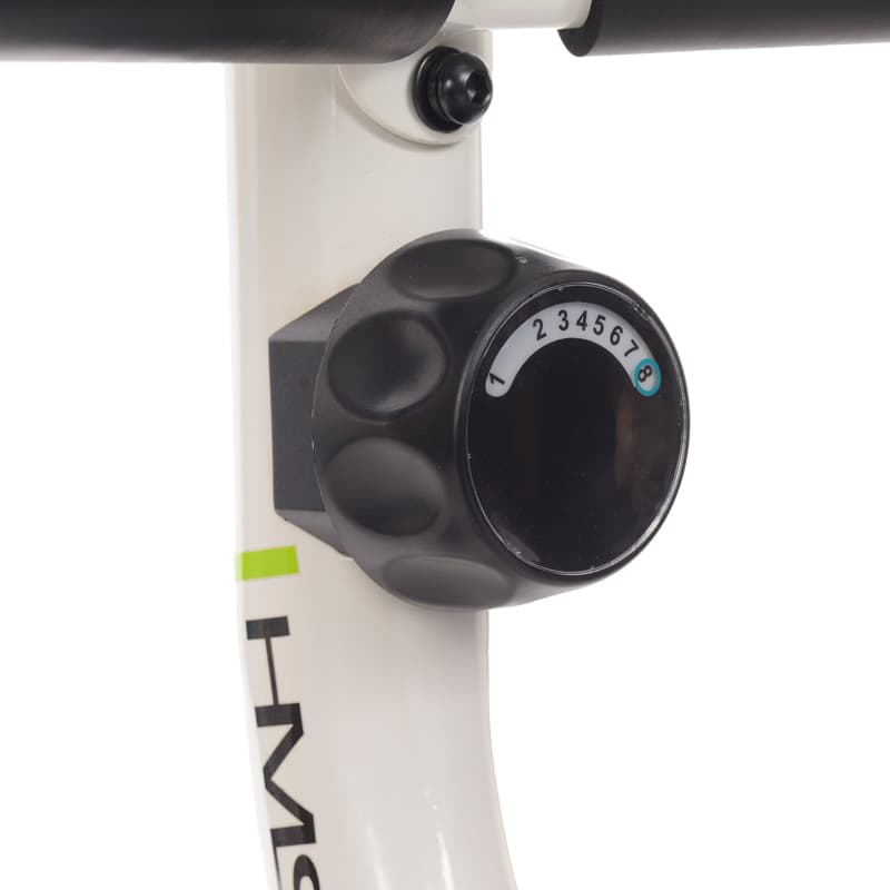 Poziomy rower stacjonarny magnetyczny HMS 9 kg biało-zielony 8