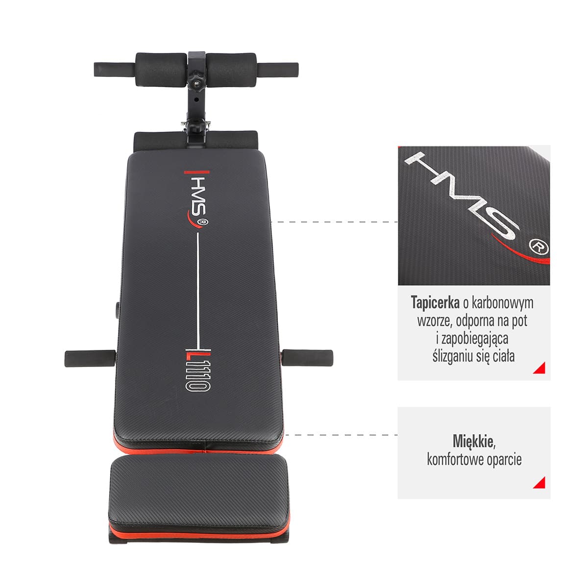 Ławka skośna do ćwiczeń brzuszków HMS L1110 2