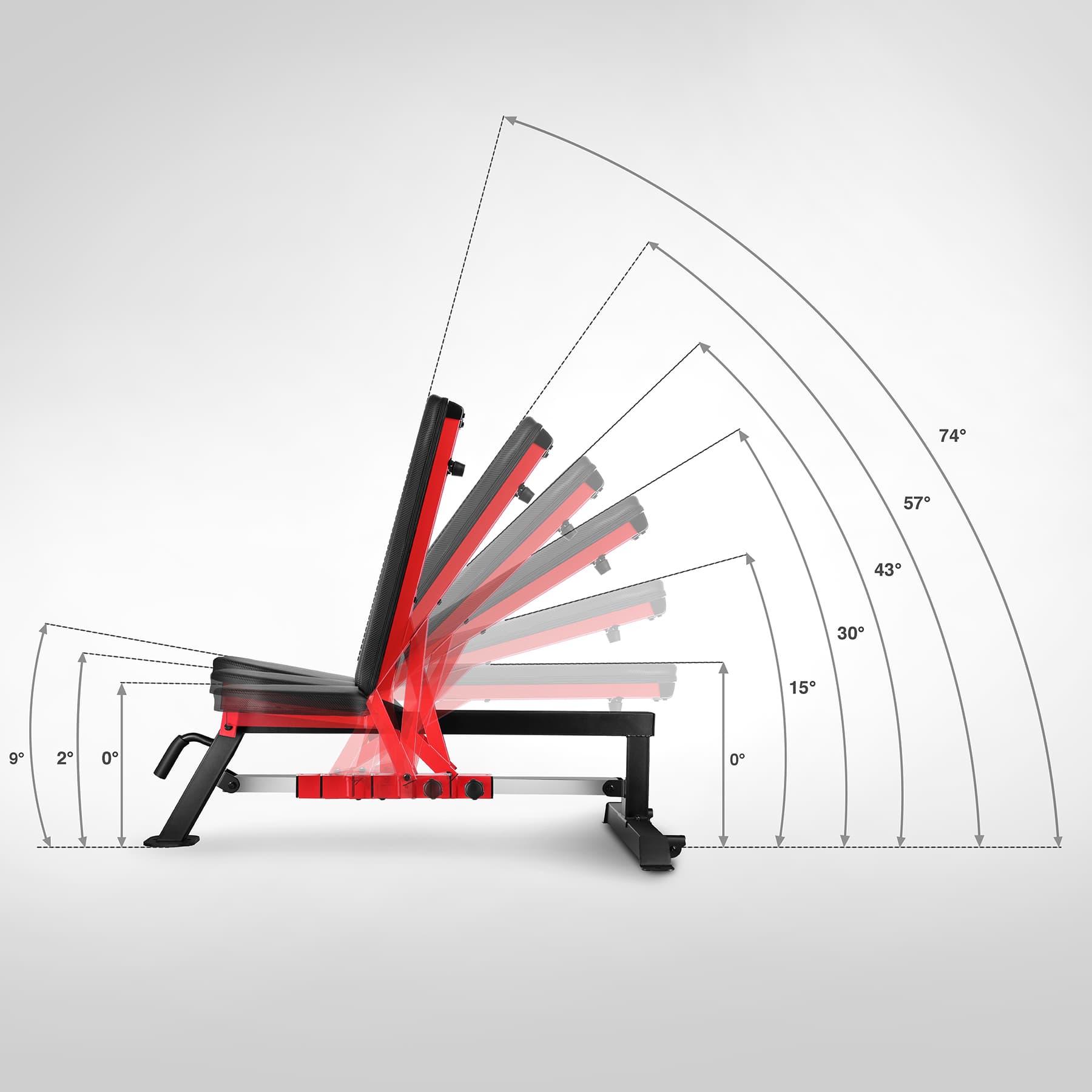 L5166 REGULOWANA ŁAWKA DO ĆWICZEŃ SEMI COMMERCIAL HMS 6