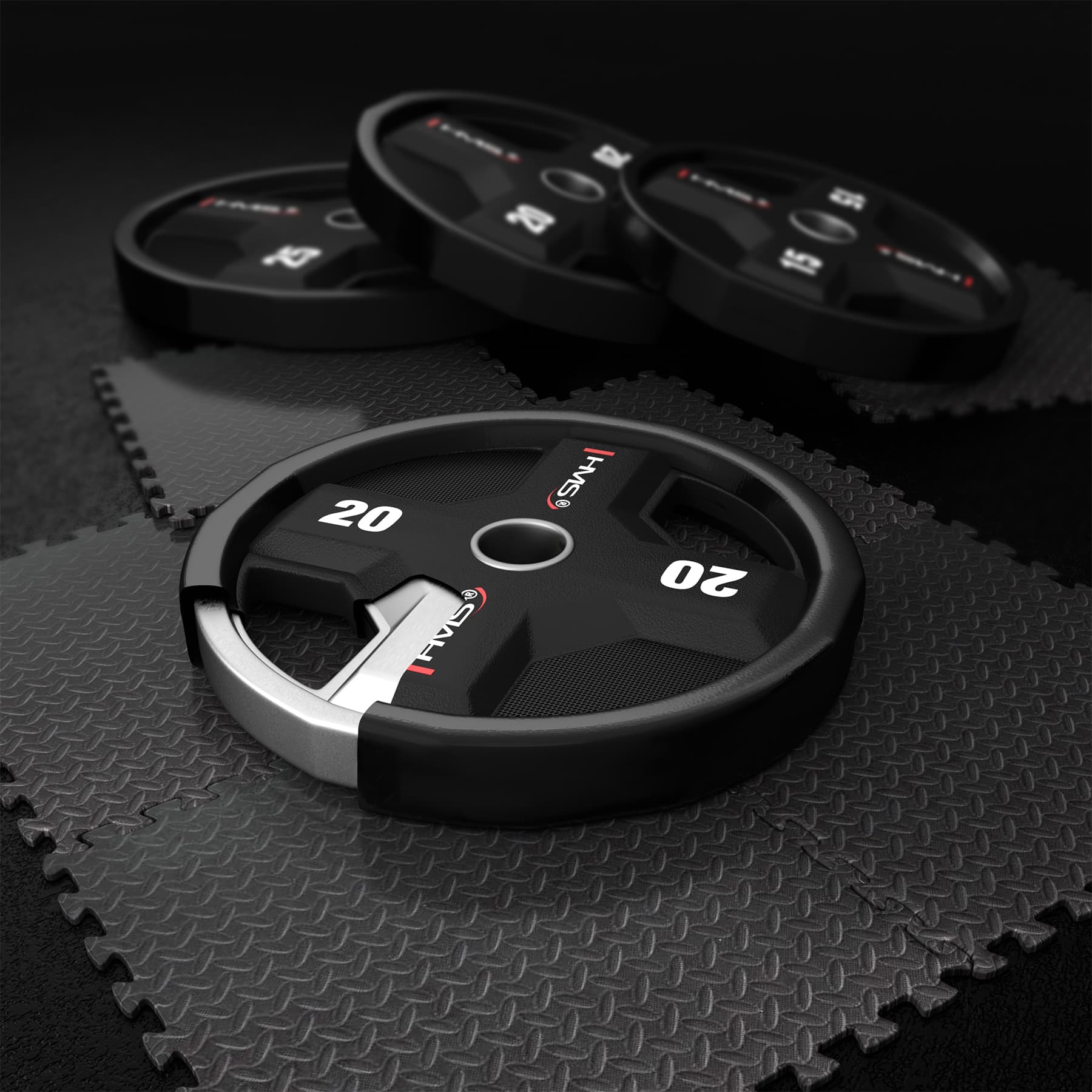 Zestaw talerzy olimpijskich poliuretanowych 2 x 2,5 - 25 kg CPU (155 kg) HMS 9