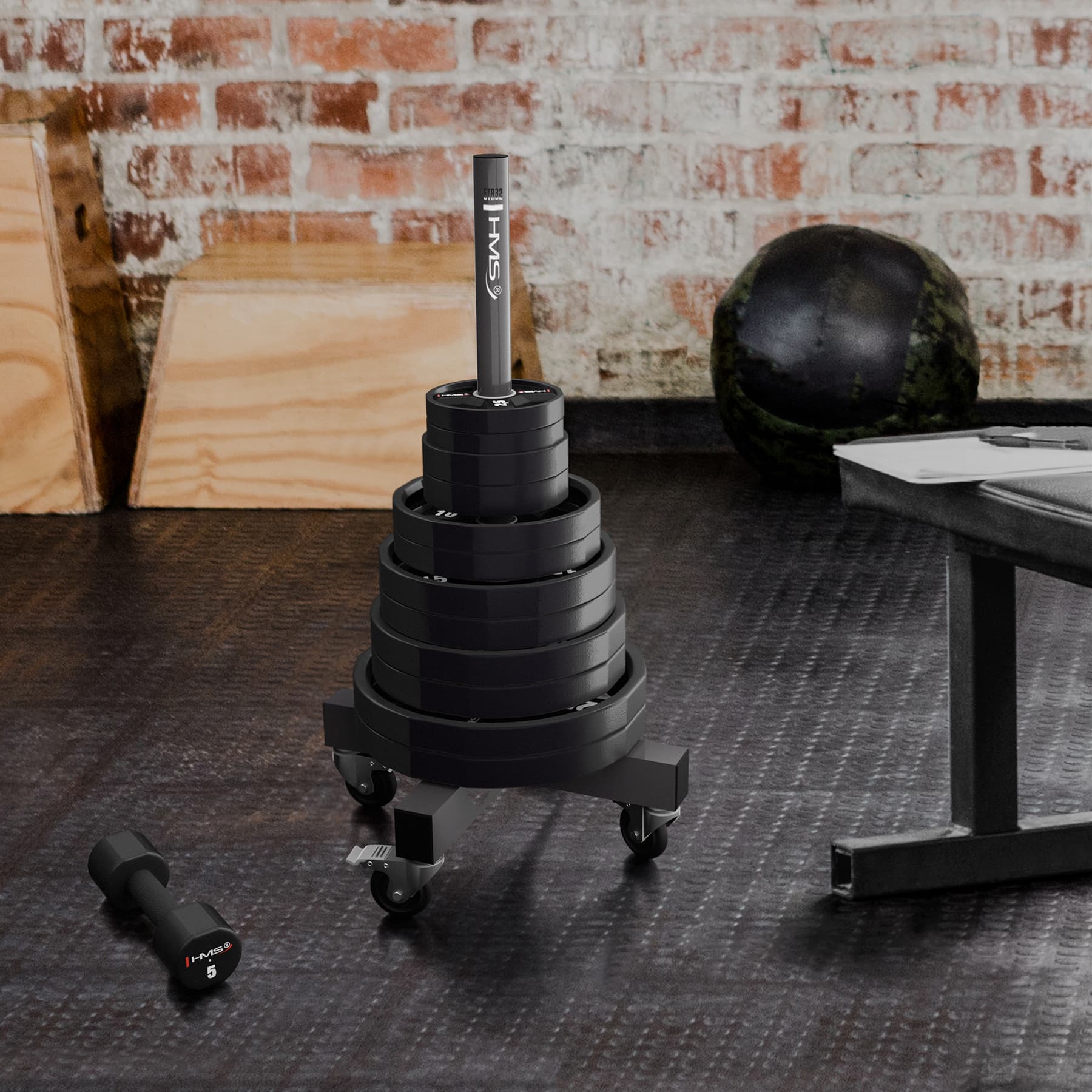 Zestaw talerzy olimpijskich poliuretanowych 2 x 2,5 - 25 kg CPU (155 kg) HMS 10