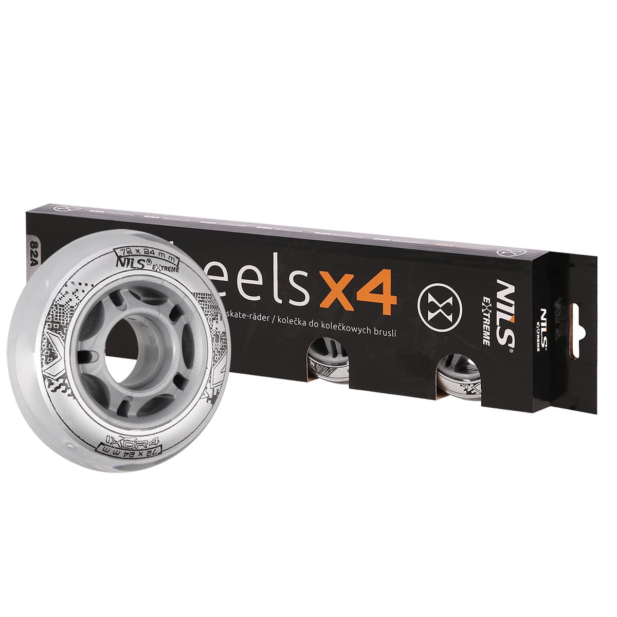 Przezroczyste kółka poliuretanowe 72x24 mm 82A Nils Extreme (4 szt.) 3