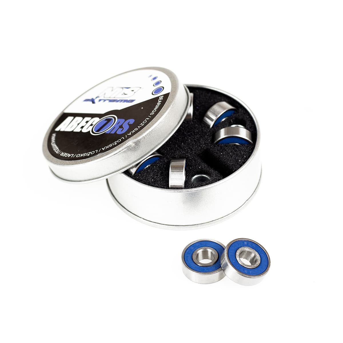 Łożyska ABEC-7 RS Carbon niebieskie 8 sztuk 2