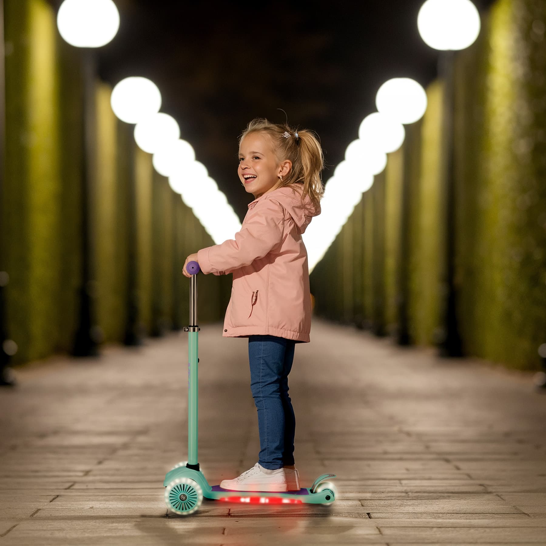 Hulajnoga dziecięca LED fioletowa Nils Fun 3