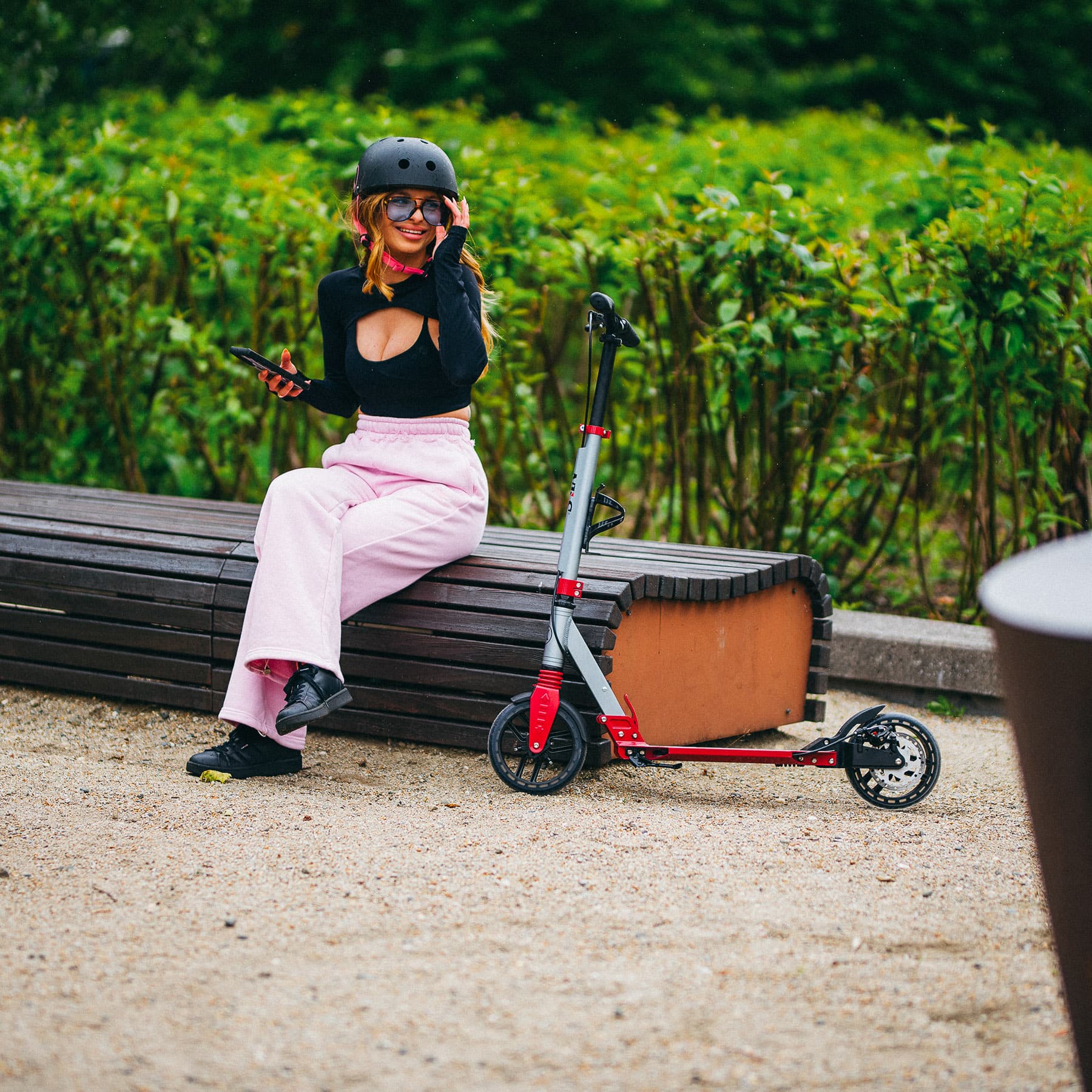 Hulajnoga LED HM122T z hamulcem tarczowym Nils Extreme różowa 6