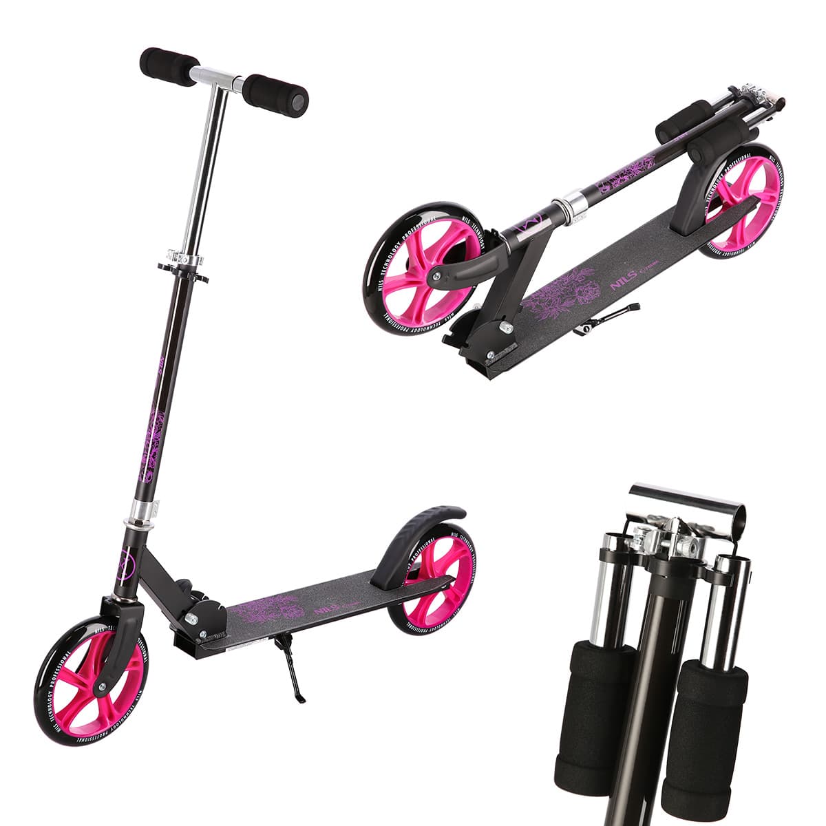 Hulajnoga aluminiowa Nils Extreme HM603 różowa 2