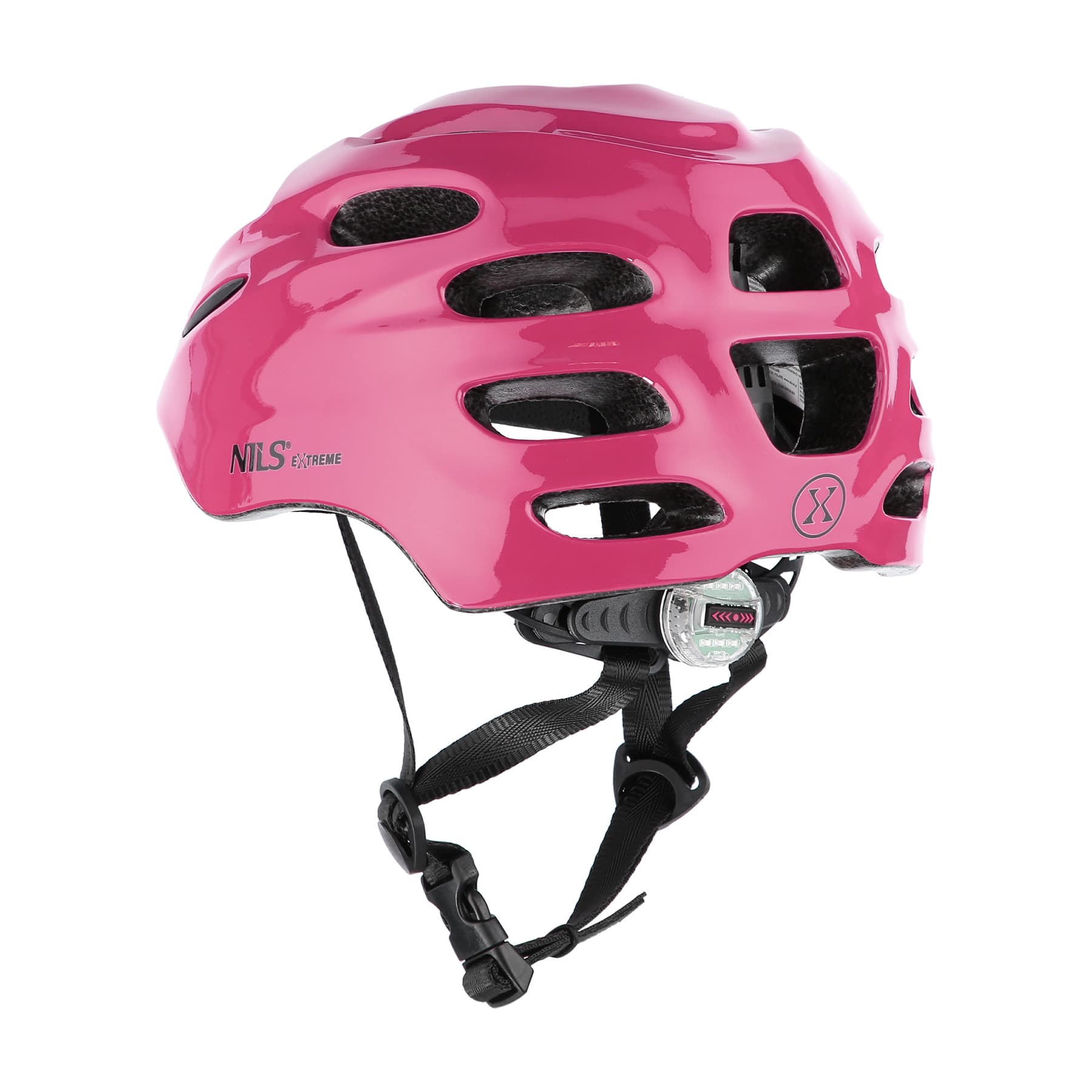 Kask rowerowy LED Nils Extreme MTW01 różowy XS (49-55 cm) 3