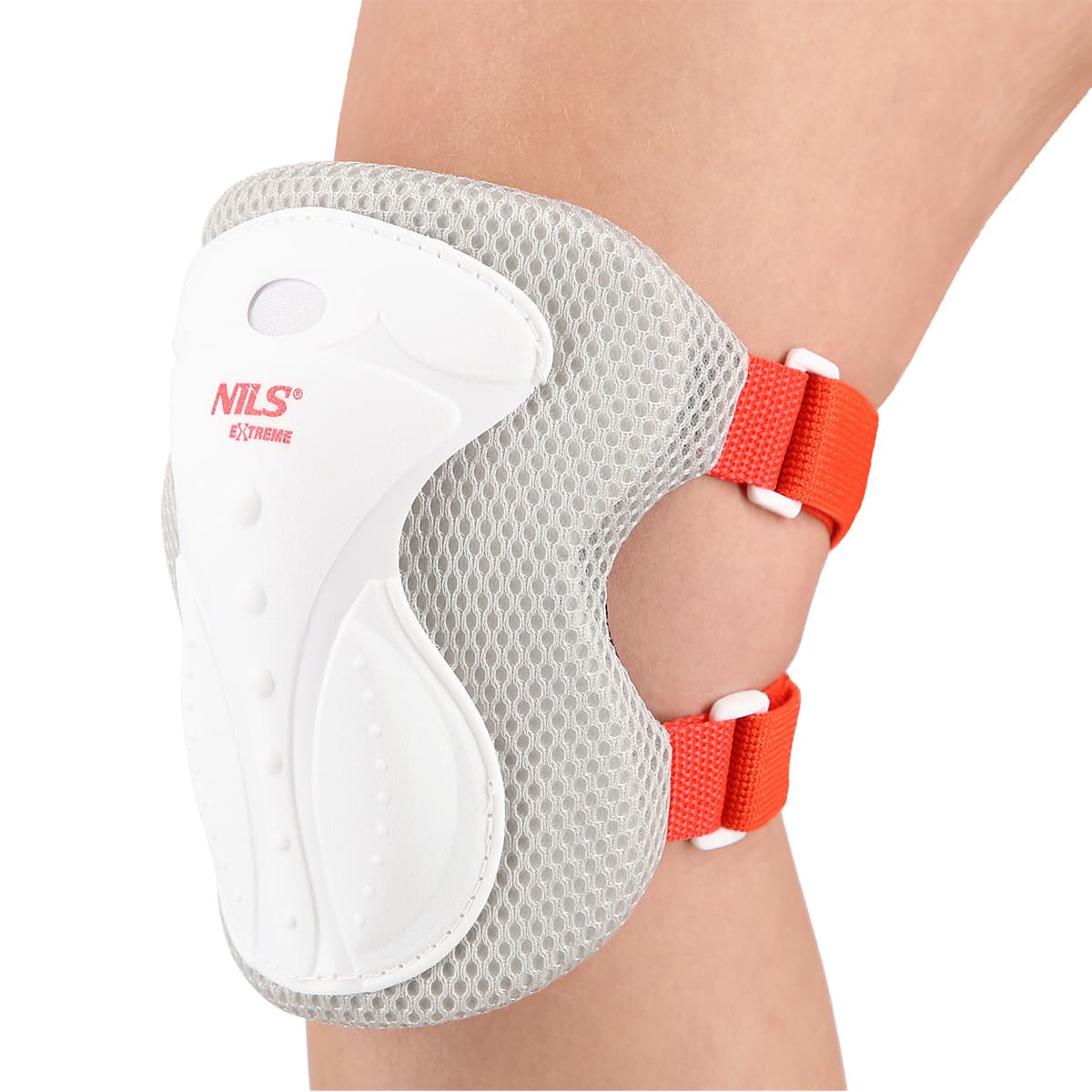 Zestaw ochraniaczy na nadgarstki łokcie i kolana Nils Extreme białe rozmiar L 3