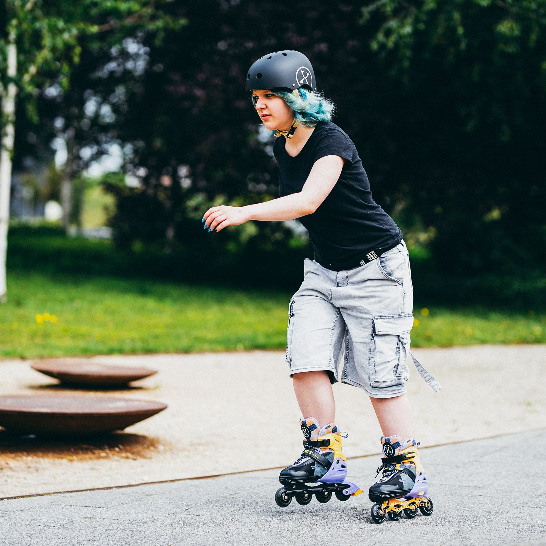 Łyżworolki Nils Extreme Twist regulowane żółte rozmiar L (39-42) 2