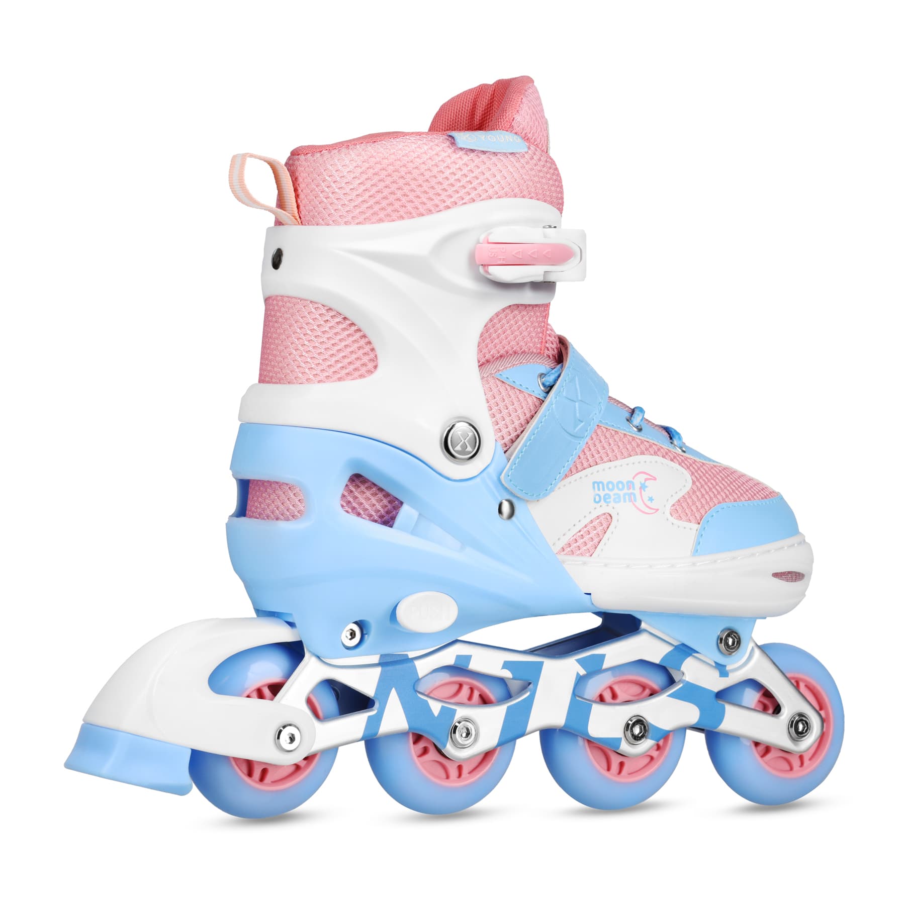 Zestaw rolek, ochraniaczy i LED Nils Extreme Moonbeam białe, rozmiar L (39-42) 3