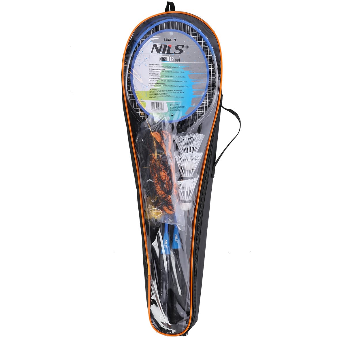 Zestaw do badmintona NILS 2 rakiety 3 lotki siatka pokrowiec 6