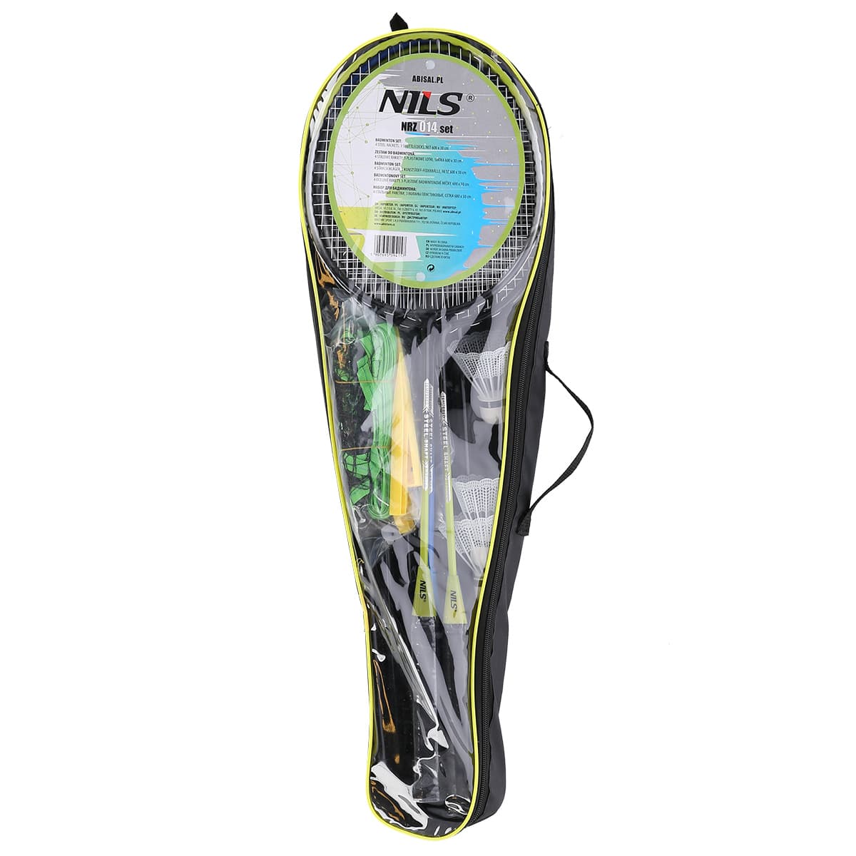 Zestaw do badmintona NILS 4 rakiety, 3 lotki, siatka 195x22cm, pokrowiec 6