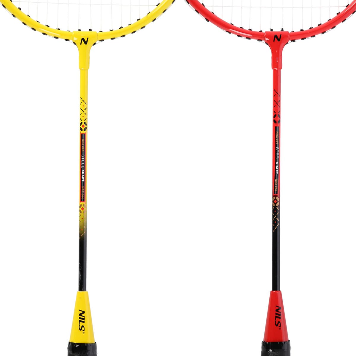 Zestaw do badmintona Nils 4 rakiety 3 lotki z piór siatka pokrowiec 5