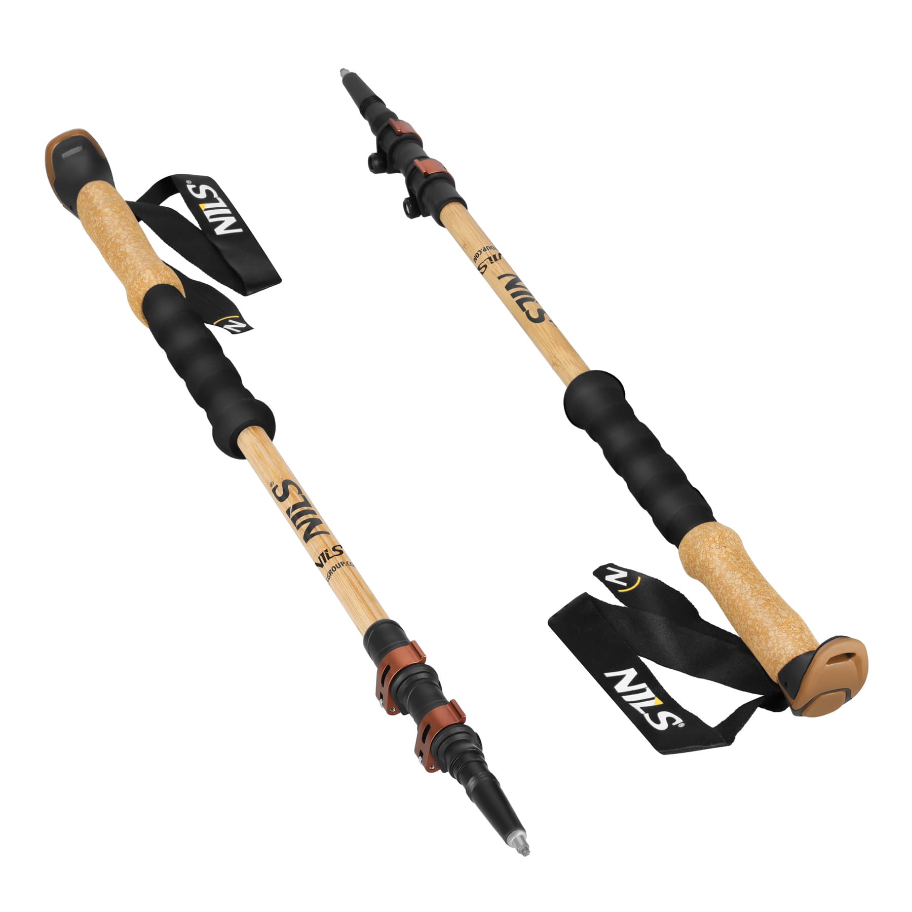 Kije trekkingowe bambusowe Nils z aluminium 7075 3