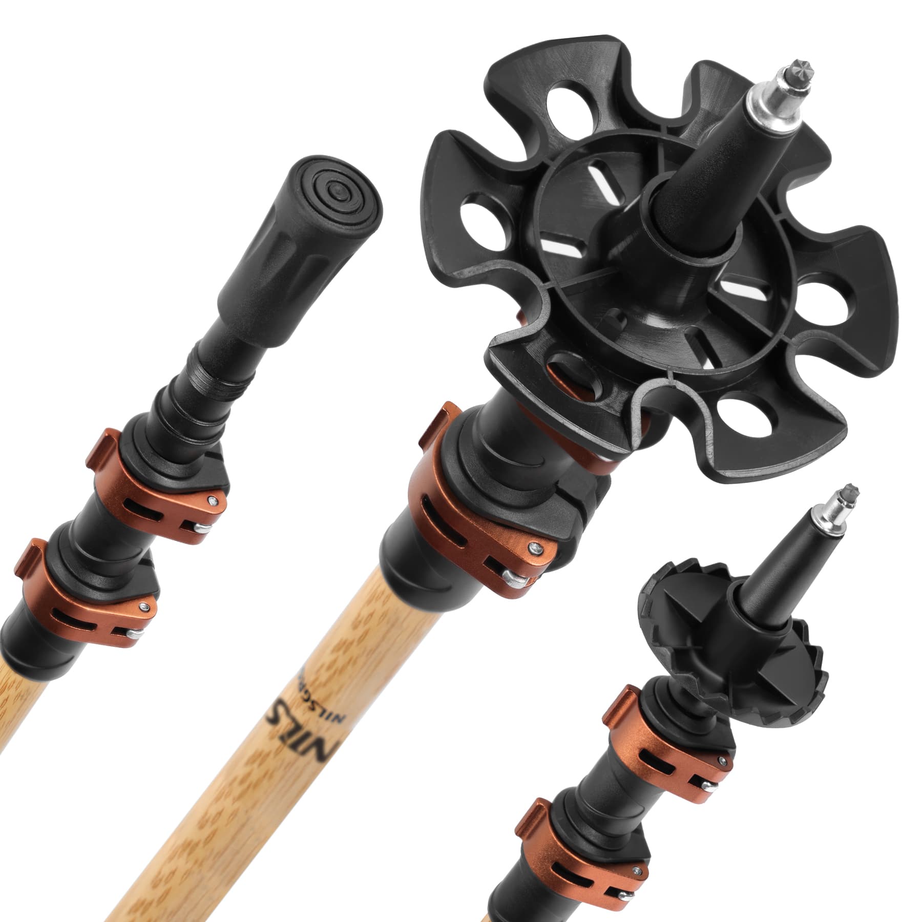 Kije trekkingowe bambusowe Nils z aluminium 7075 7