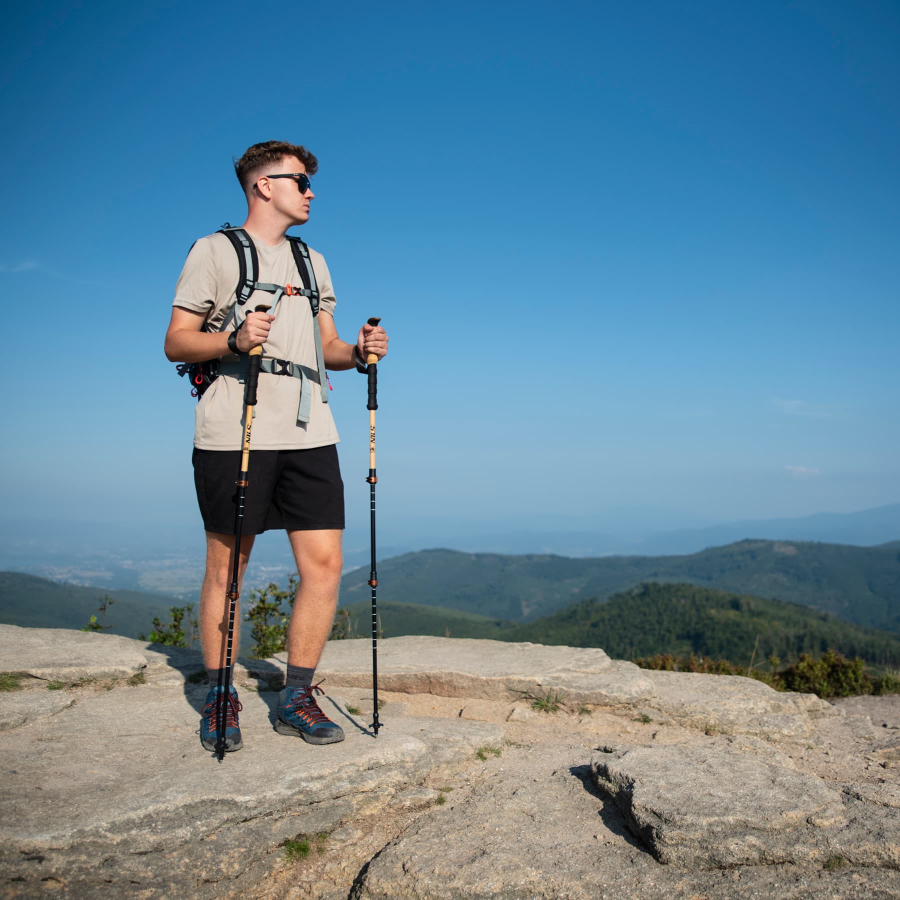 Kije trekkingowe bambusowe Nils z aluminium 7075 8