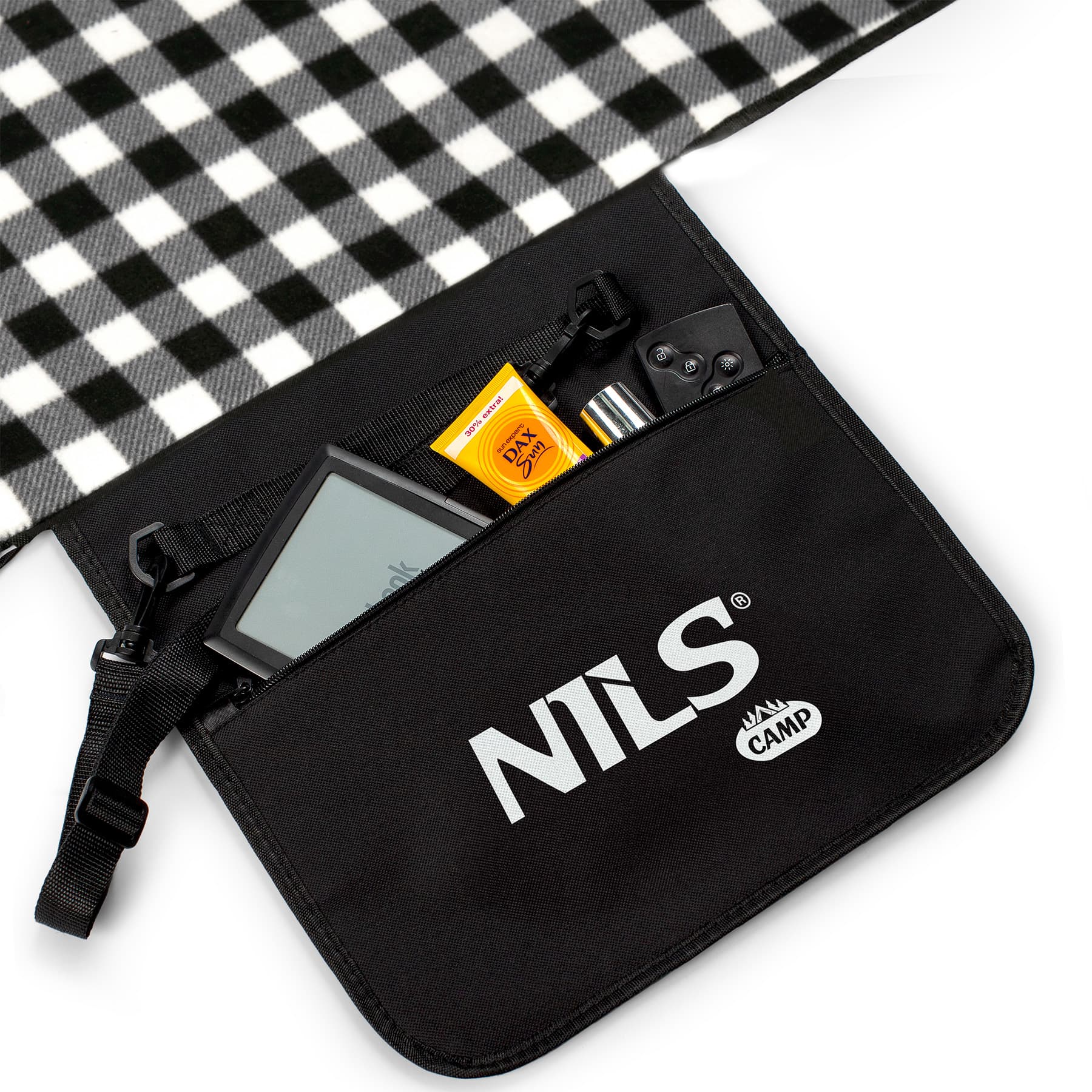 Koc piknikowy NILS CAMP NC2310 biało-czarny 300 x 200 cm 9