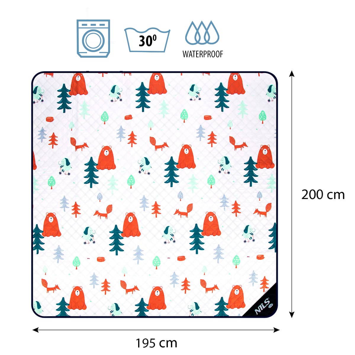 Nils Camp Koc piknikowy Las 195x200 cm 3