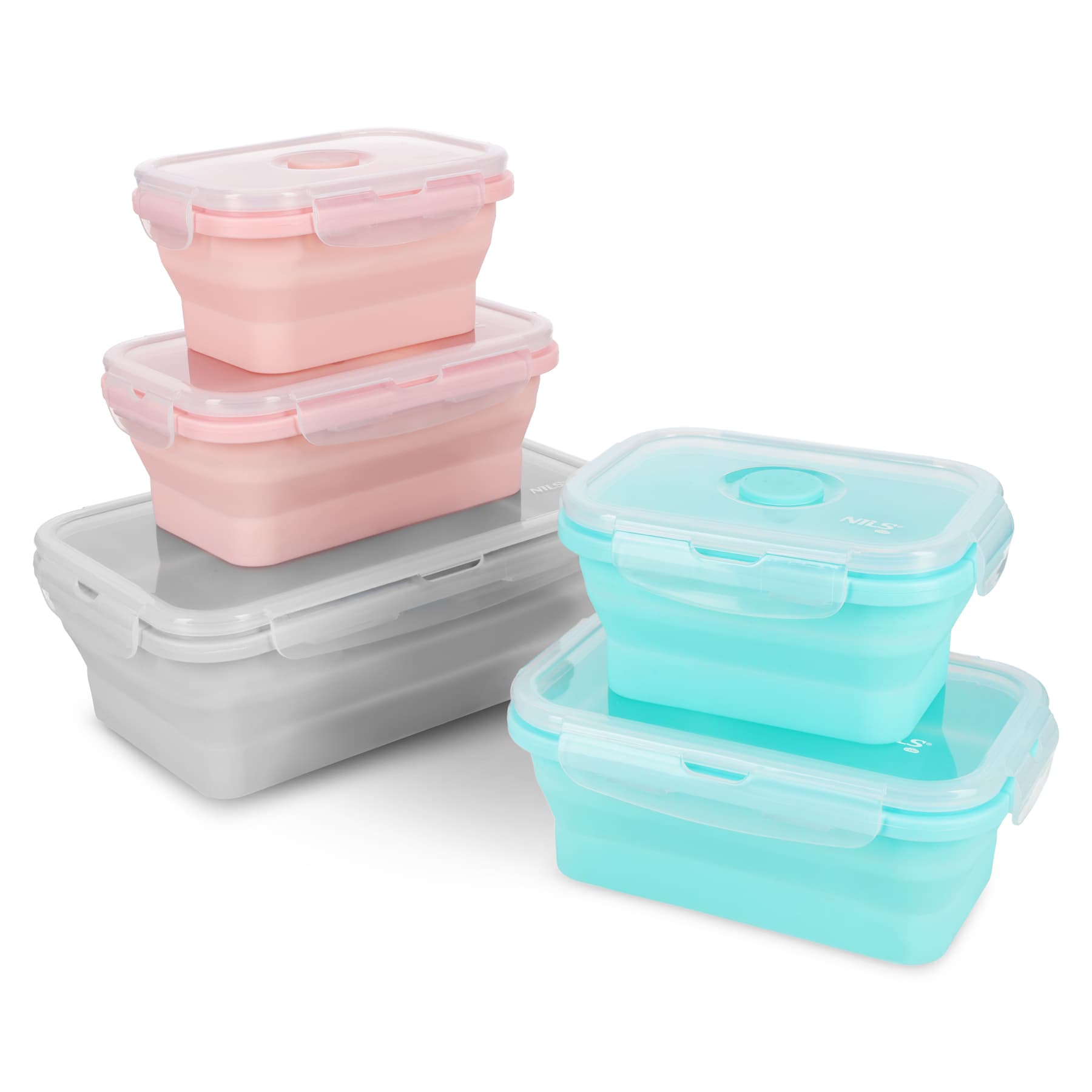 Składany pojemnik na lunch różowy 500 ml Nils Camp 4