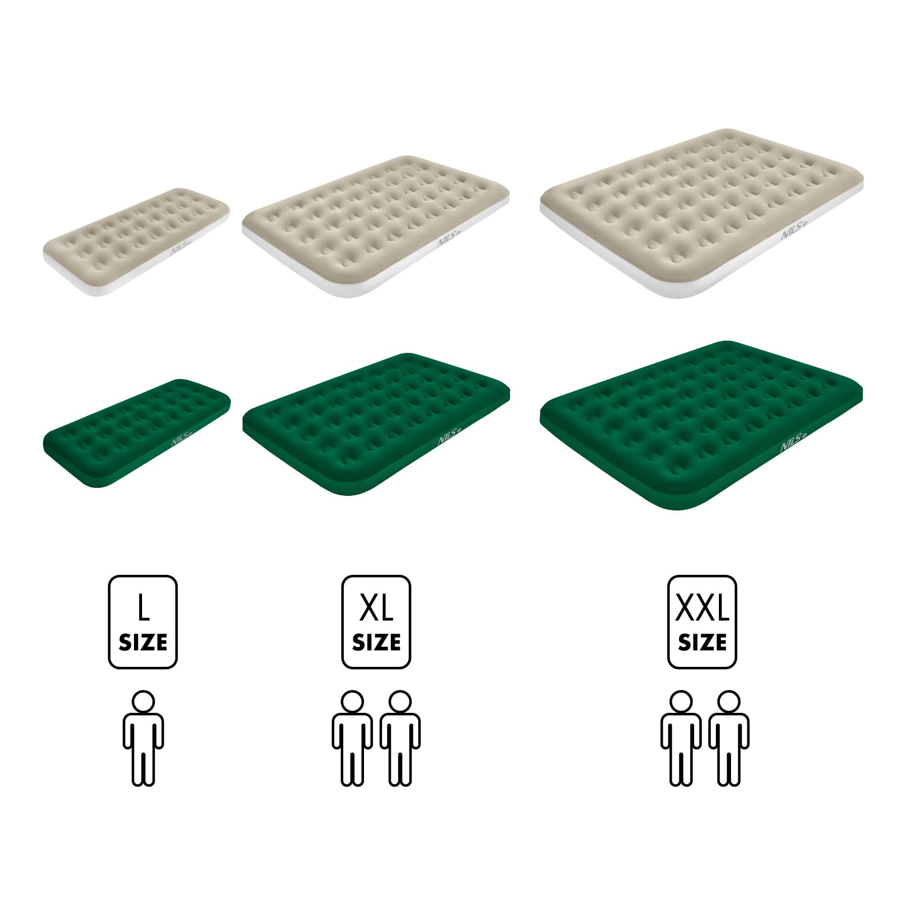 Materac turystyczny dmuchany Nils Camp 203x152x22 cm zielony 4