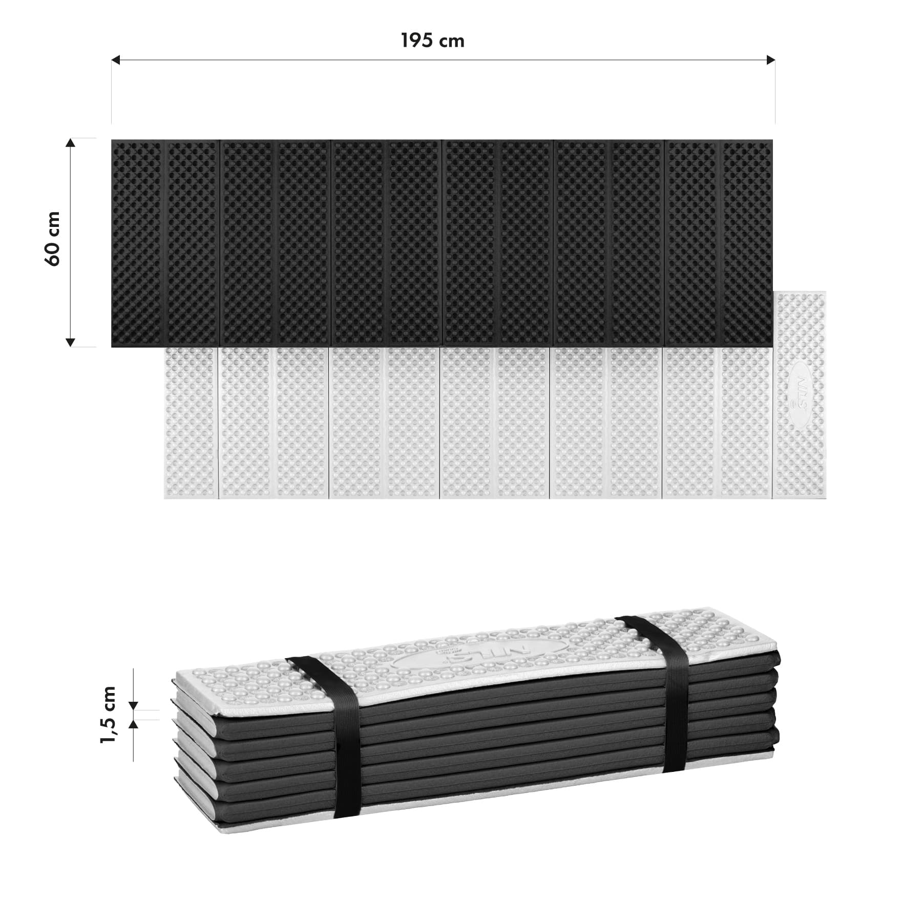 Karimata składana turystyczna z podbiciem aluminiowym i pianką XPE Nils Camp 195 cm czarna 4