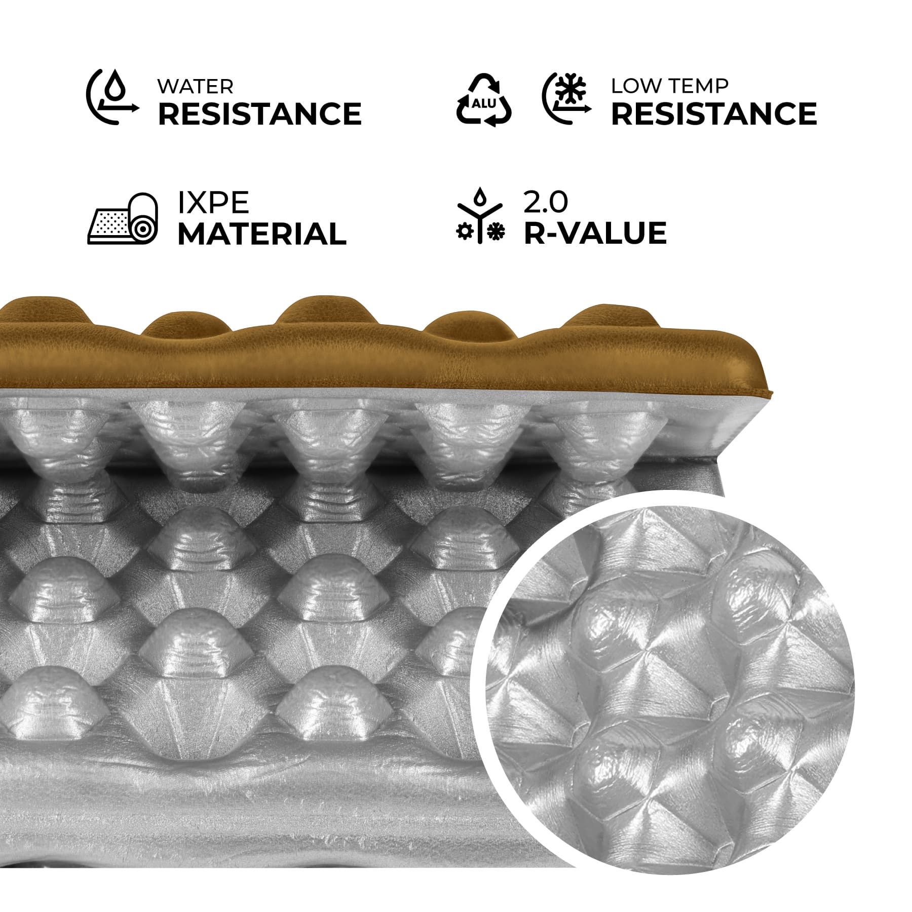 Karimata kempingowa do siedzenia z podbiciem aluminiowym IXPE brązowa 40 cm 3