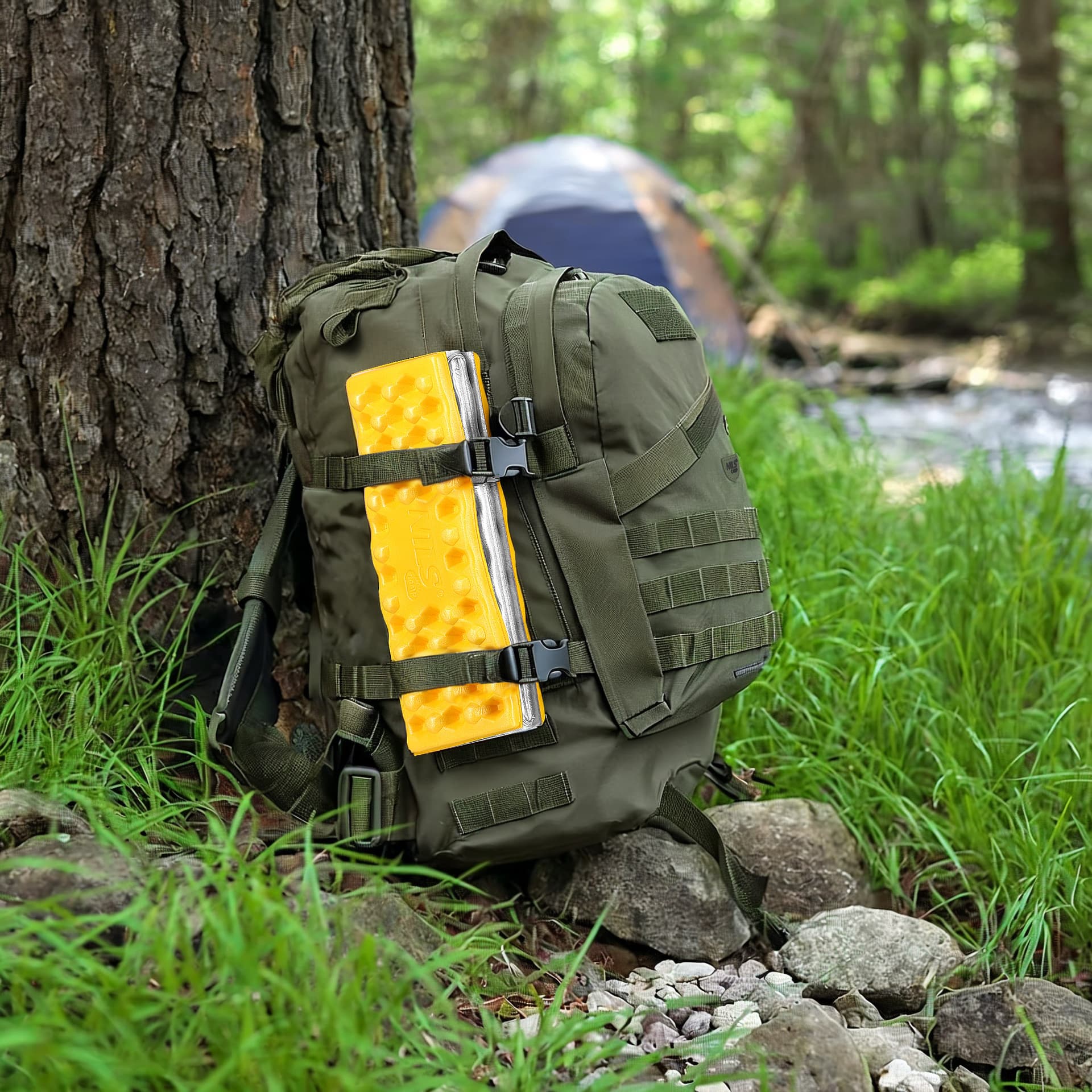 Karimata kempingowa do siedzenia z podbiciem aluminiowym i pianką IXPE 40 cm żółta 2