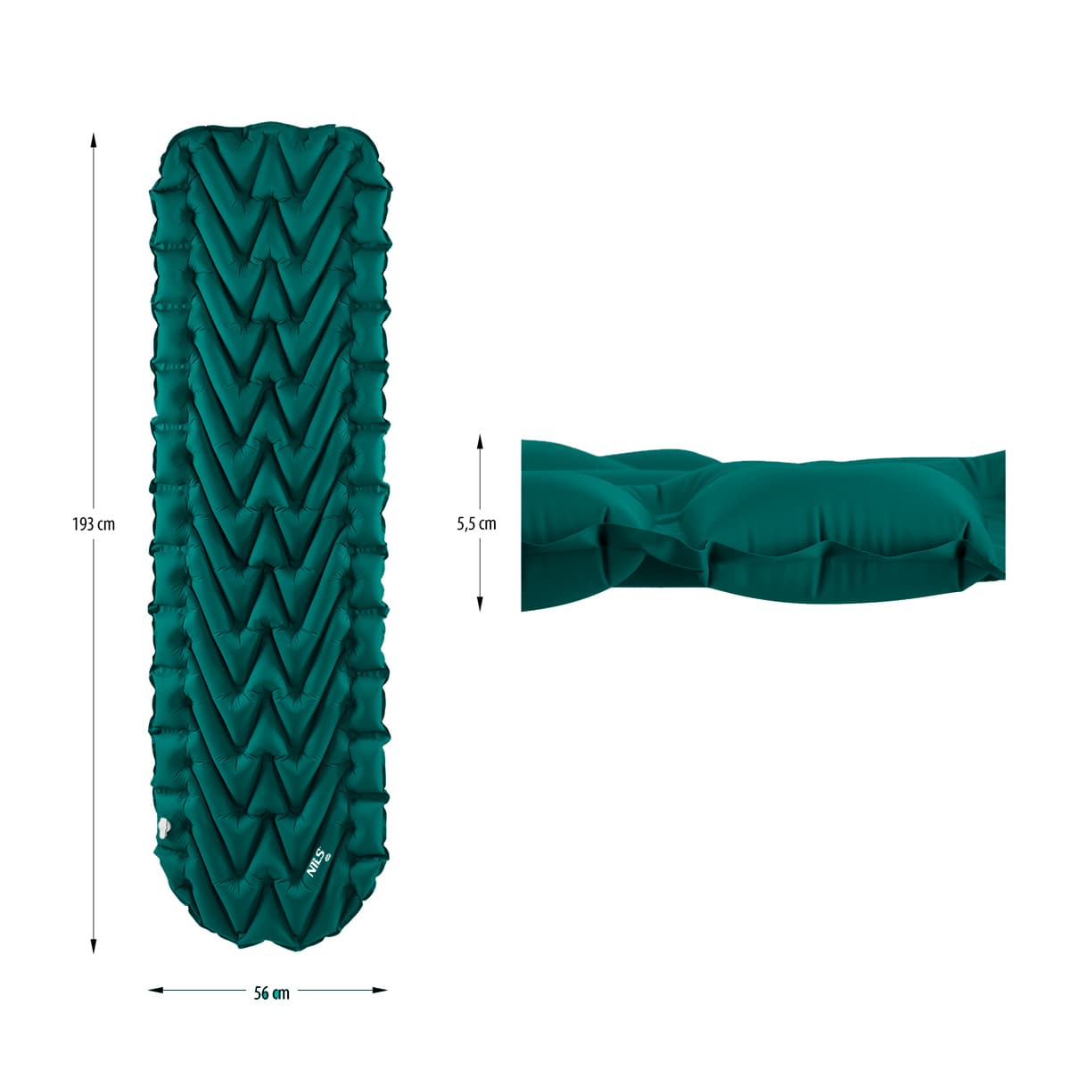 Ciemnozielona mata turystyczna Nils Camp 193 x 56 cm 3