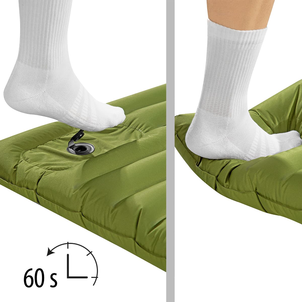 Mata turystyczna samopompująca zielona 190 x 64 x 10 cm 5