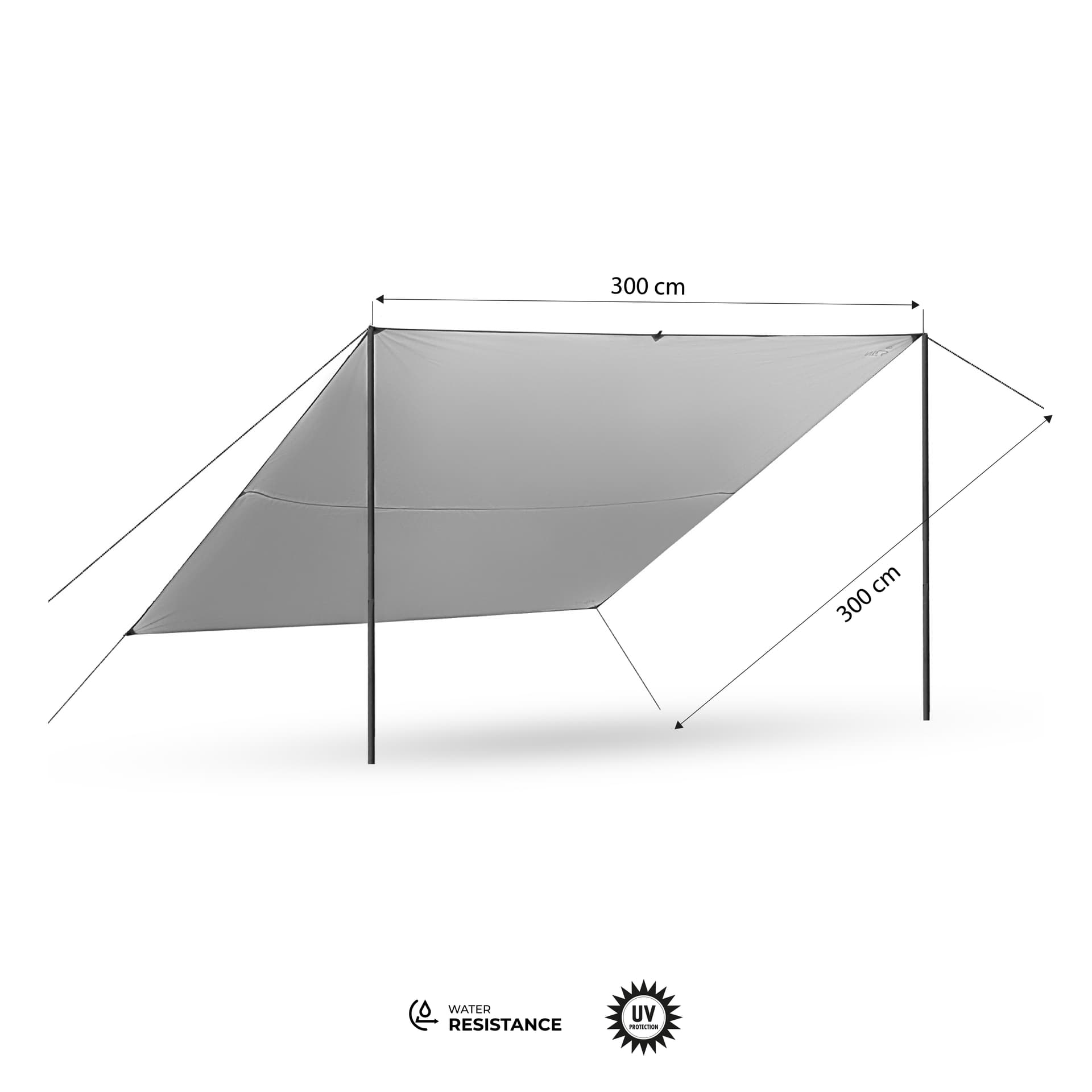 NILS CAMP Płachta biwakowa tarp kempingowa 300x300 cm zielona 3