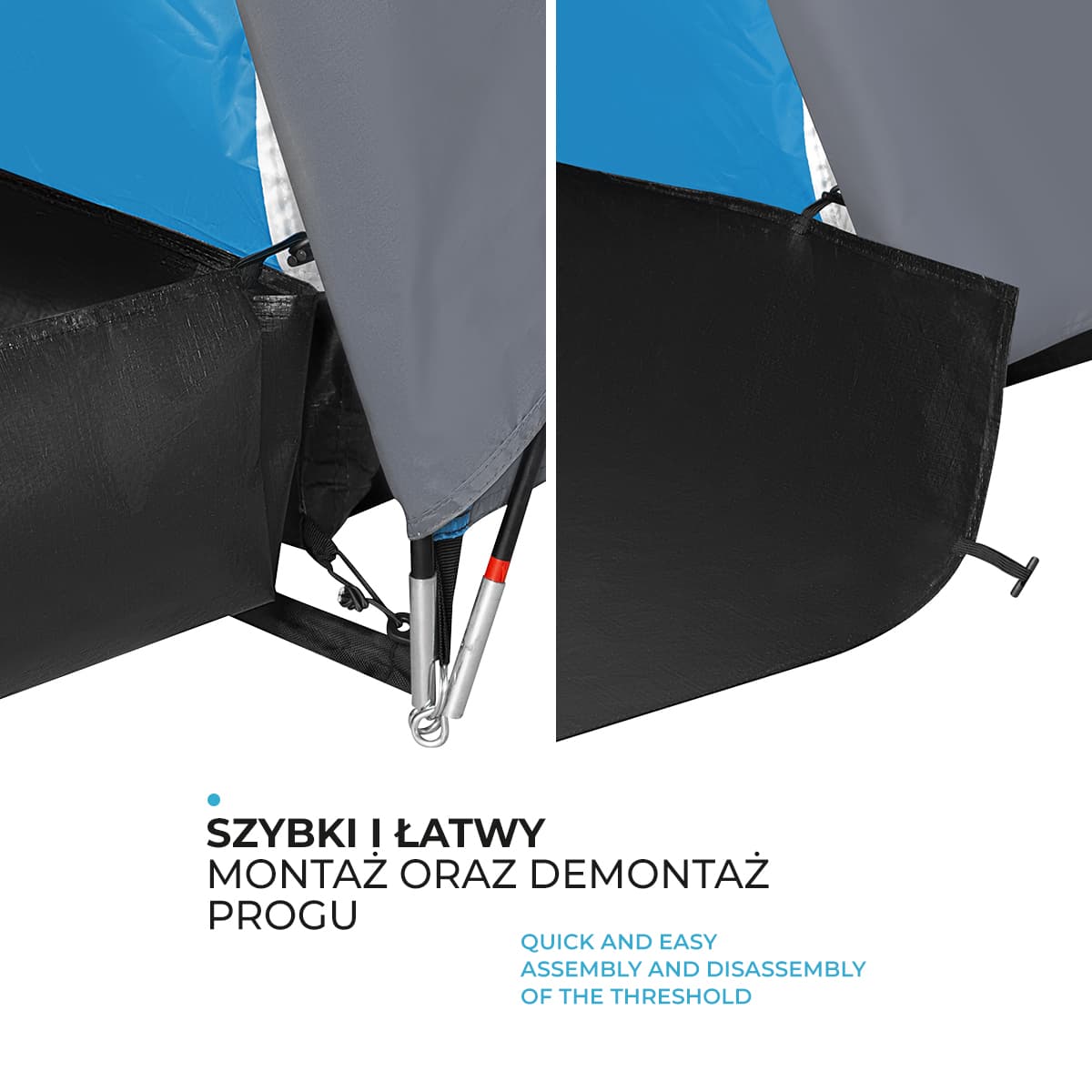 Niebiesko-szary namiot kempingowy Highland Nils Camp dla 6 osób 8