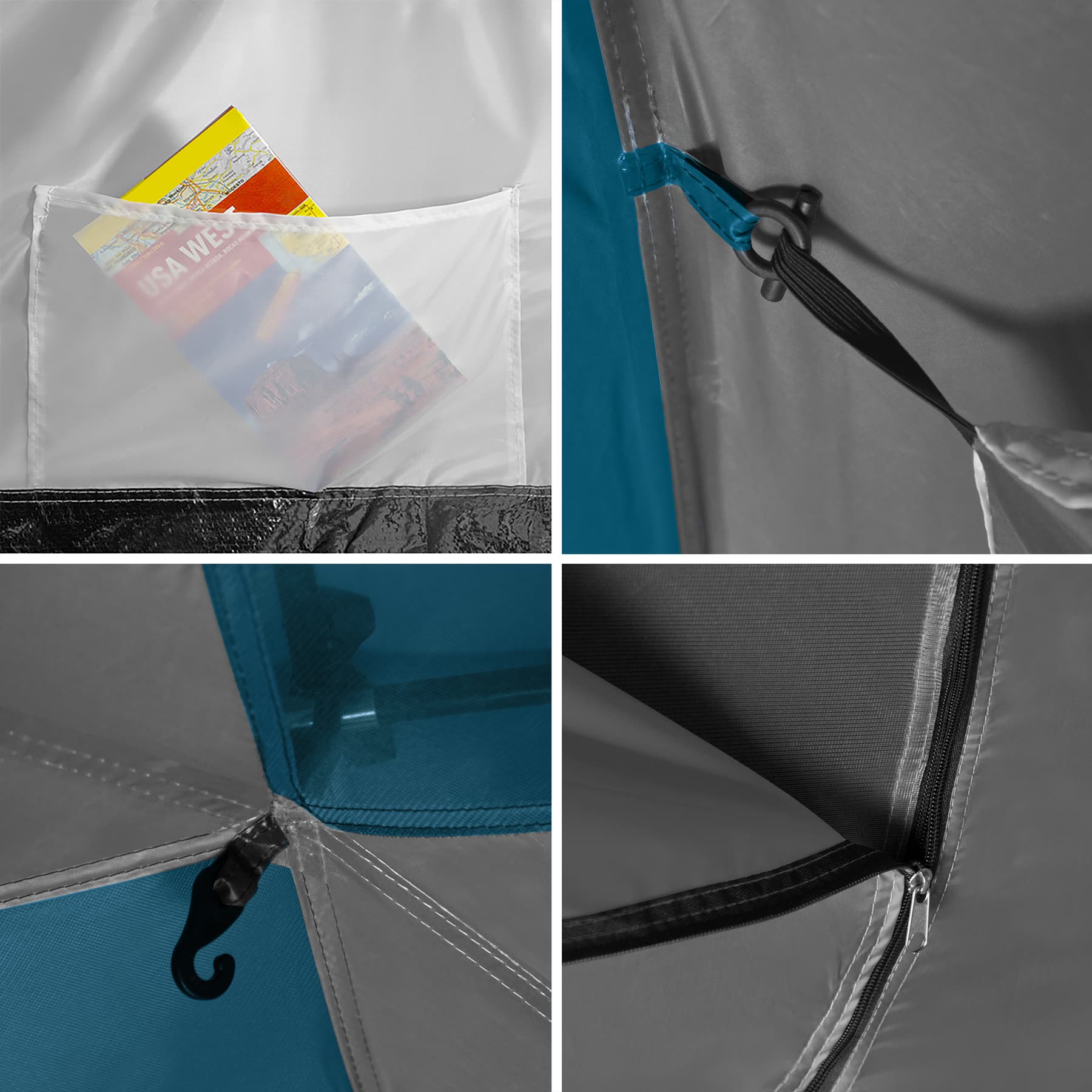 Niebiesko-jasnoszary namiot kempingowy Highland dla 6 osób Nils Camp 10