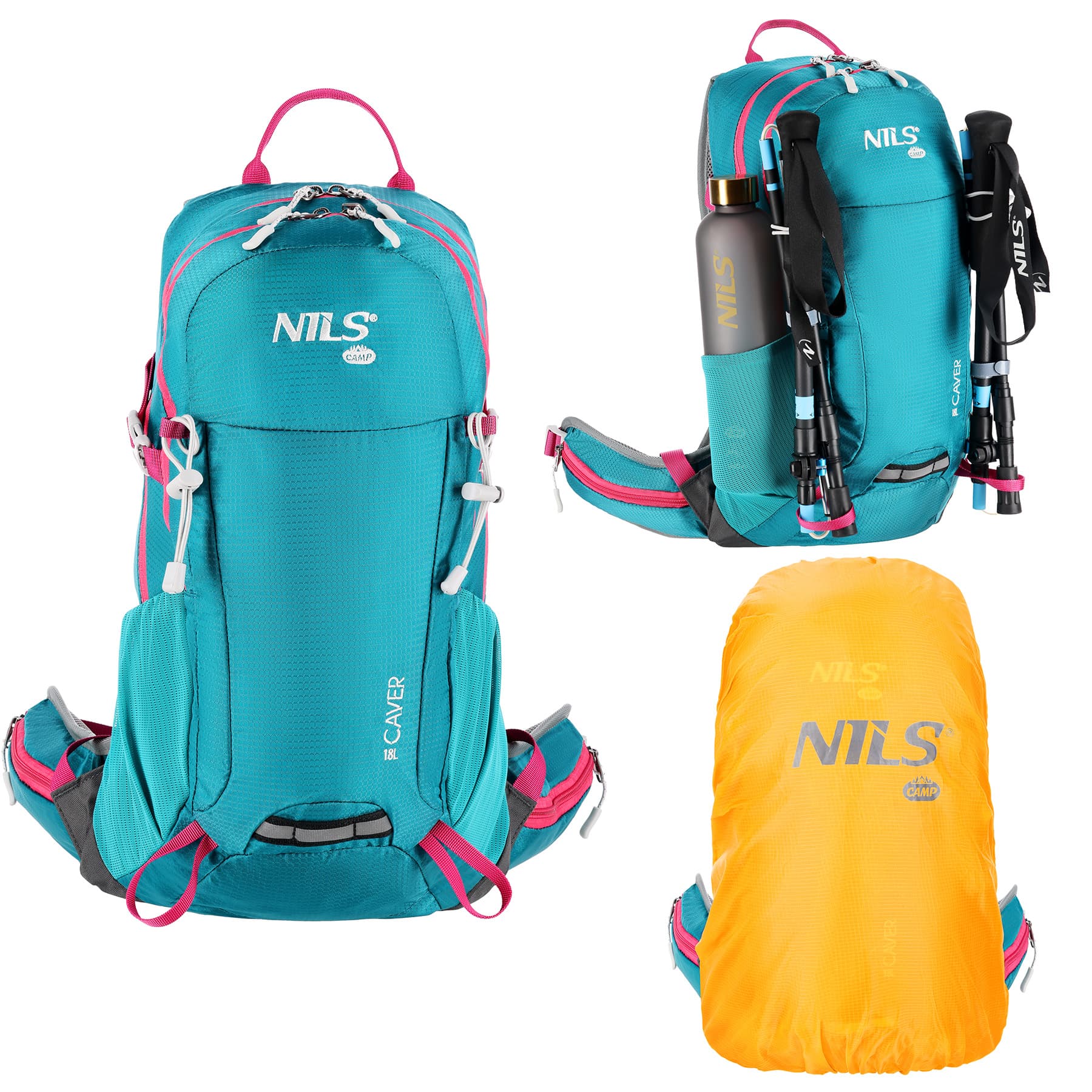 Turkusowy plecak turystyczny Nils Camp Caver 18L 2
