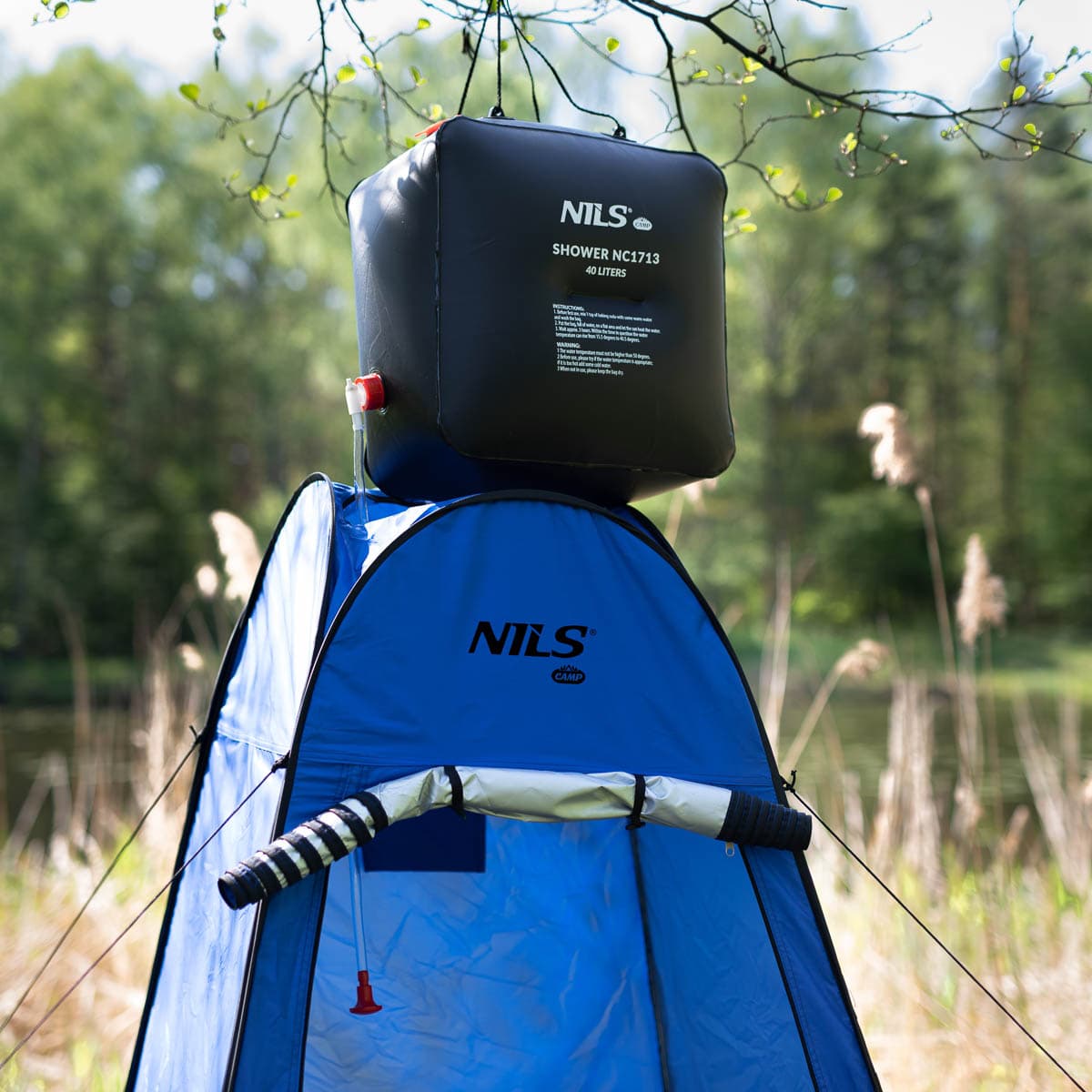 Niebieska przebieralnia samorozkładająca się Nils Camp 120 x 120 x 190 cm 4