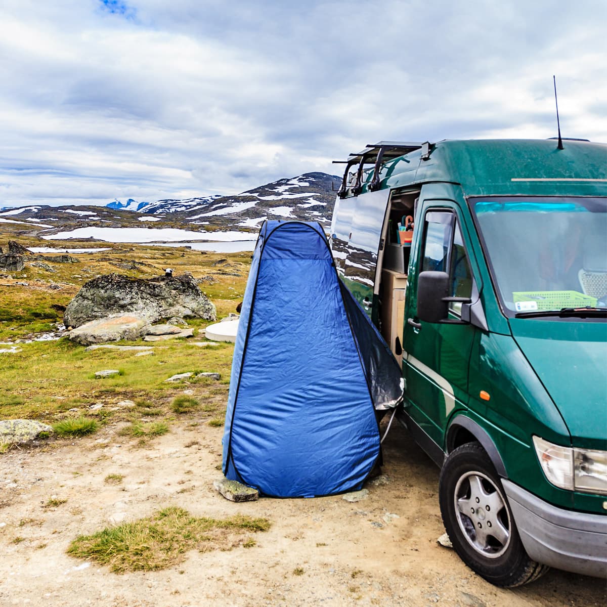 Niebieska przebieralnia samorozkładająca się Nils Camp 120 x 120 x 190 cm 5