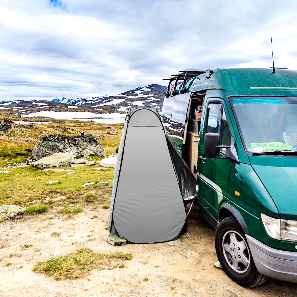 Szara przebieralnia turystyczna NILS CAMP 5