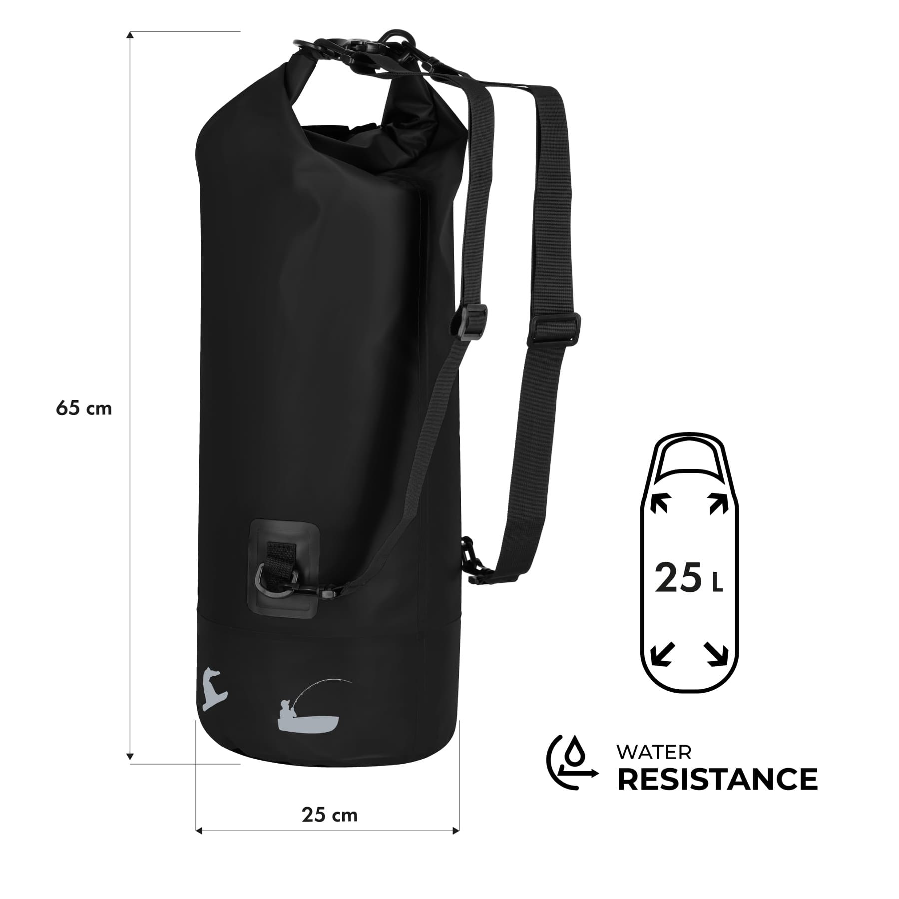 Wodoodporny plecak turystyczny Nils Camp 25 litrów czarny 3