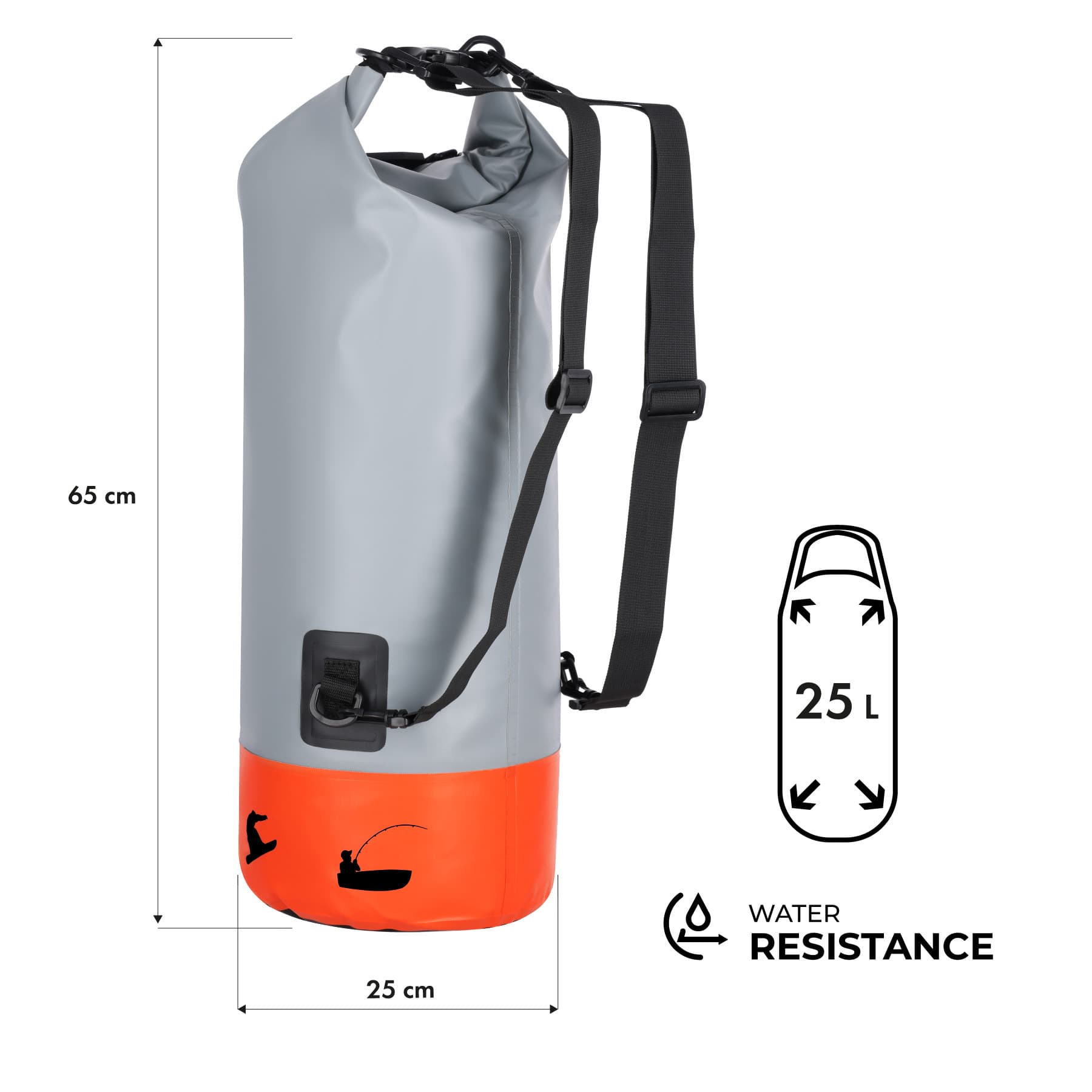 Wodoodporny plecak turystyczny Nils Camp 25L pomarańczowy 3