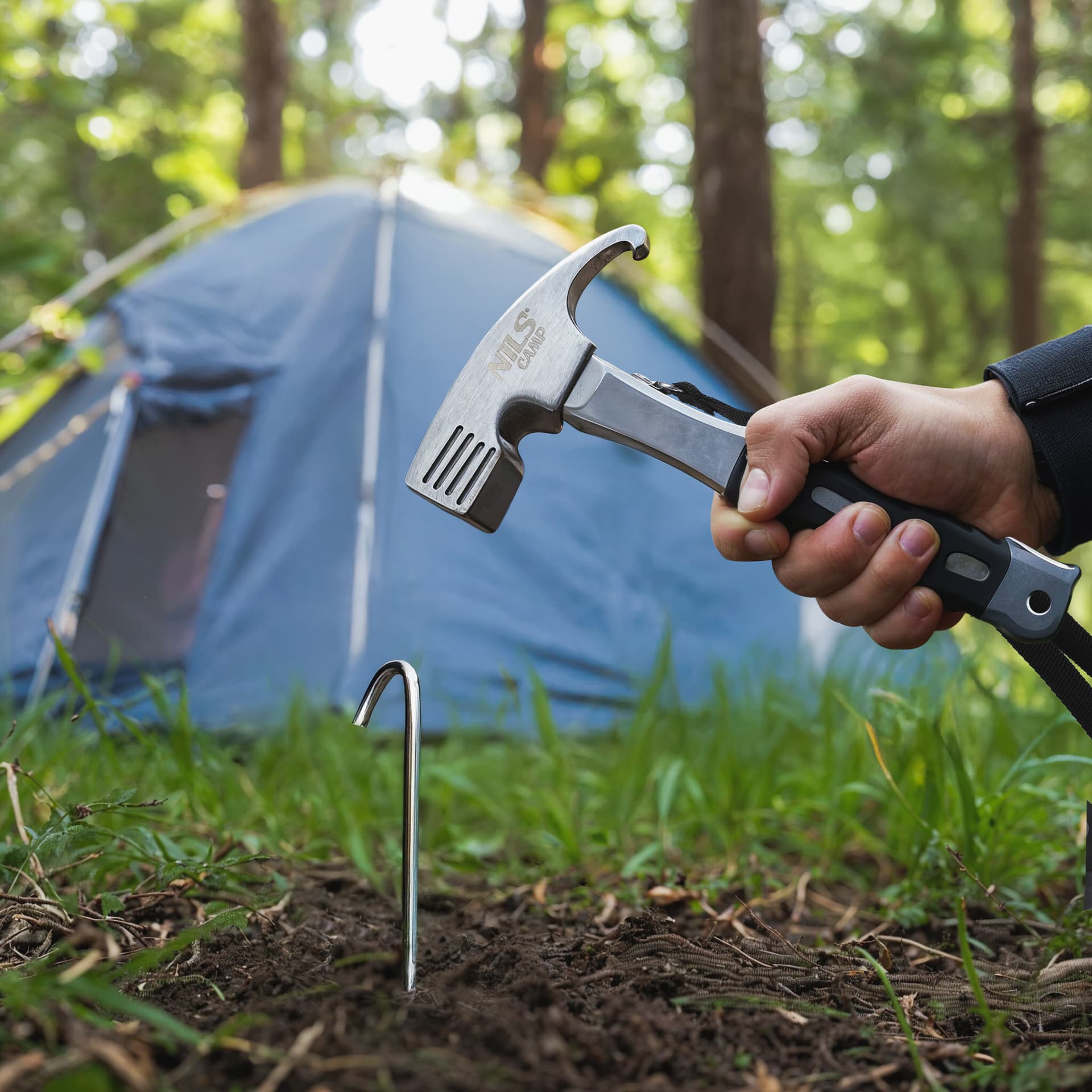 Młotek kempingowy stalowy z uchwytem antypoślizgowym Nils Camp 2