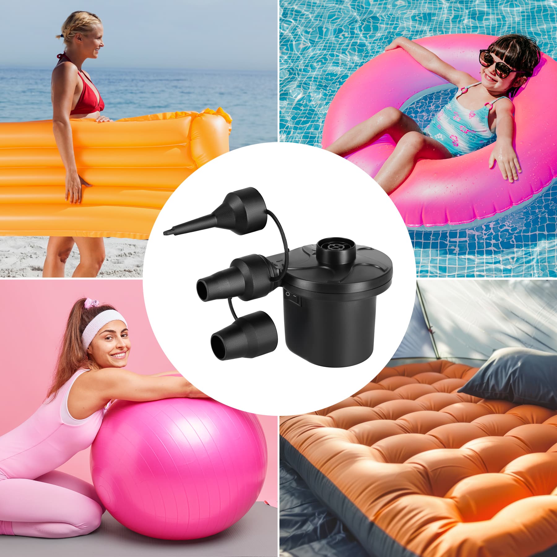 Pompka elektryczna 230-12V z przejściówkami Nils Camp 3