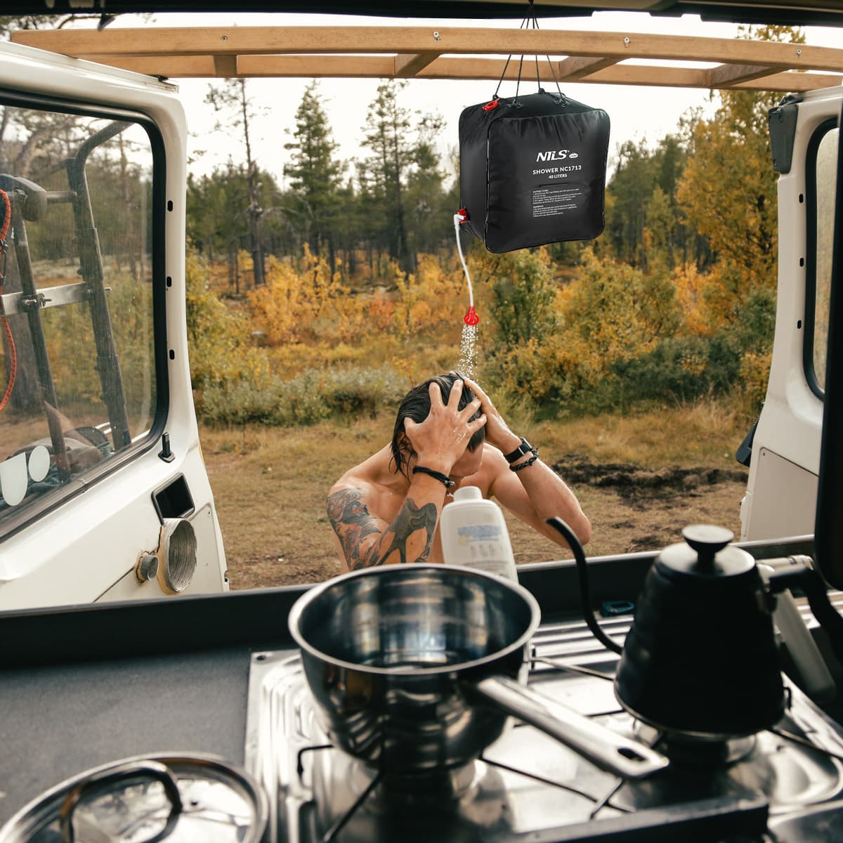Przenośny prysznic turystyczny Nils Camp 40 litrów 4