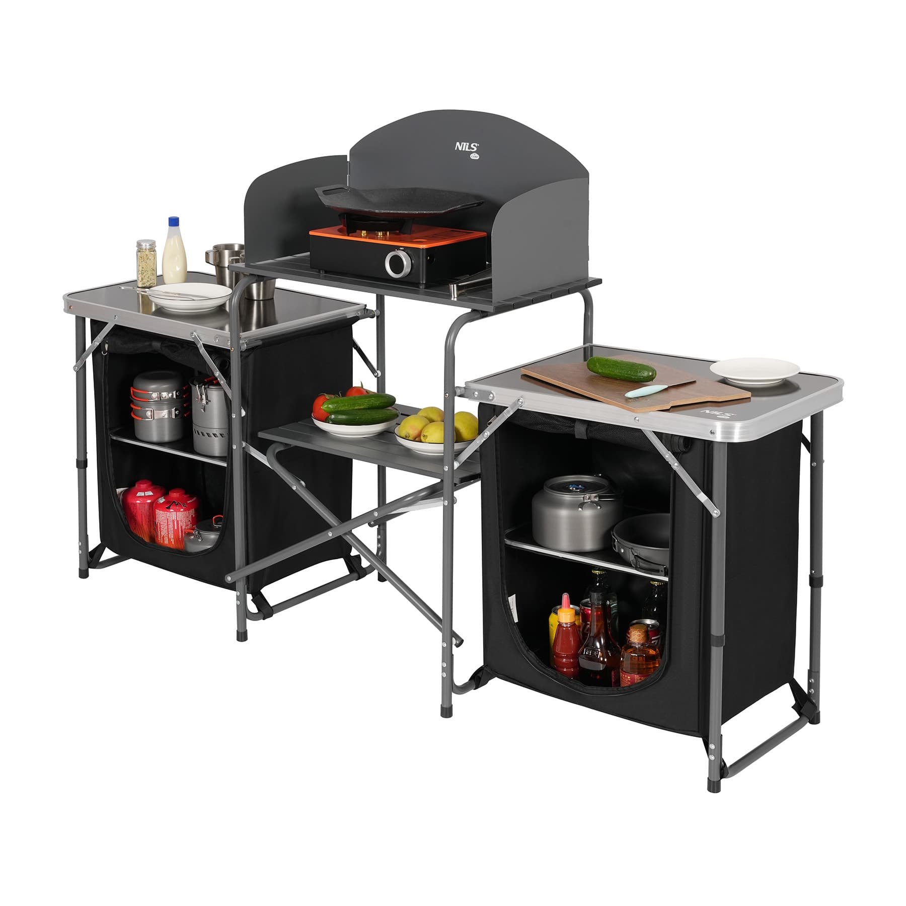 Szafka turystyczna składana kuchenna z osłoną przeciwwiatrową 2