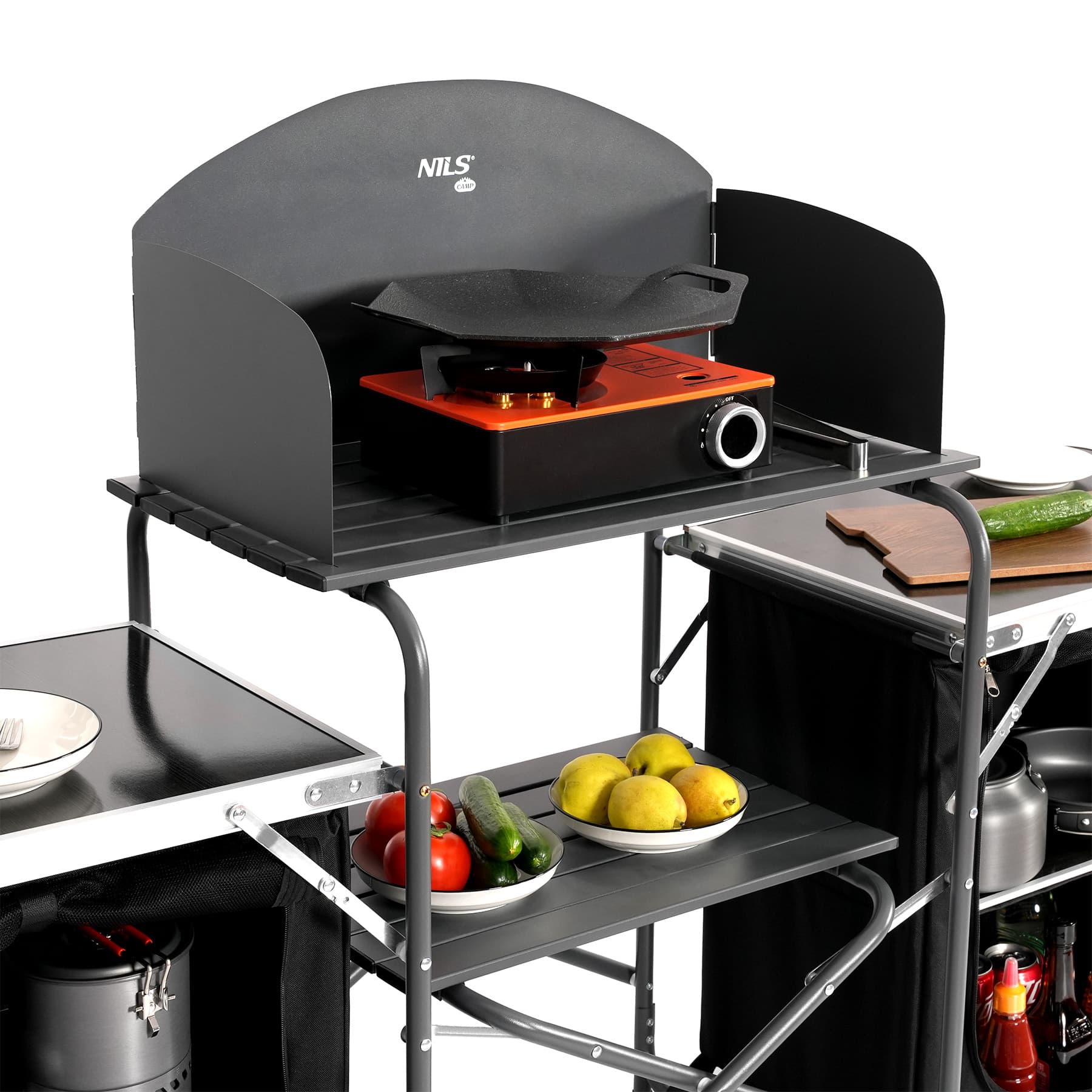 Szafka turystyczna składana kuchenna z osłoną przeciwwiatrową 3