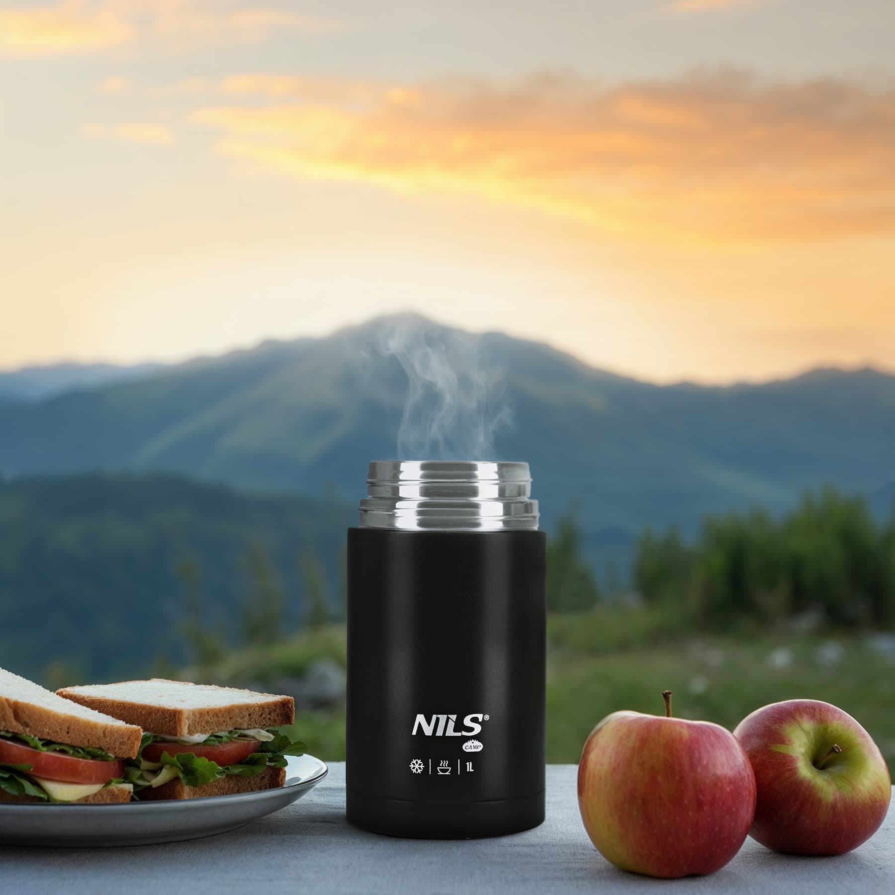 Termos obiadowy Nils Camp NC3802 1000 ml czarny 4