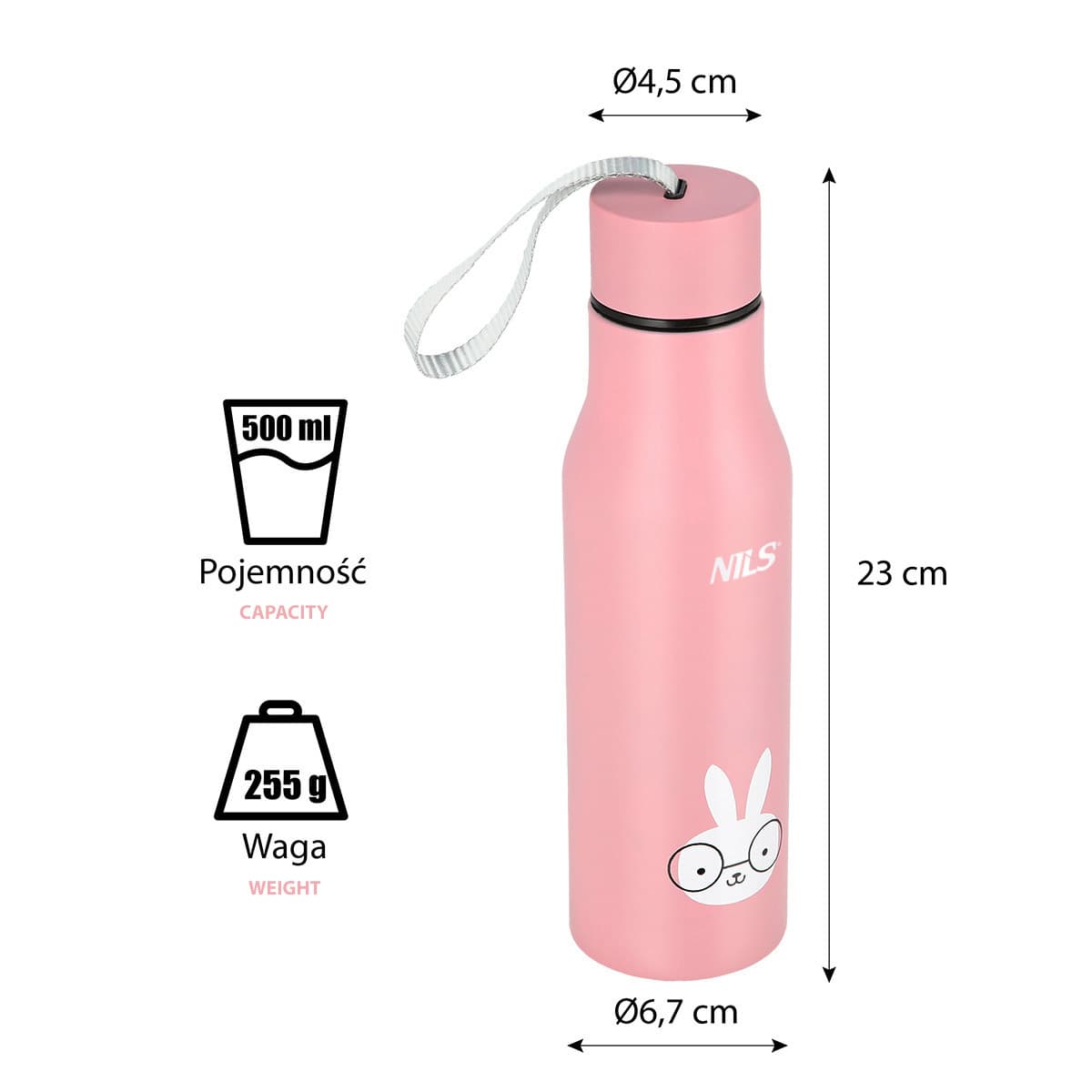 Kubek termiczny Nils NCB12 Królik 500 ml stal nierdzewna 3