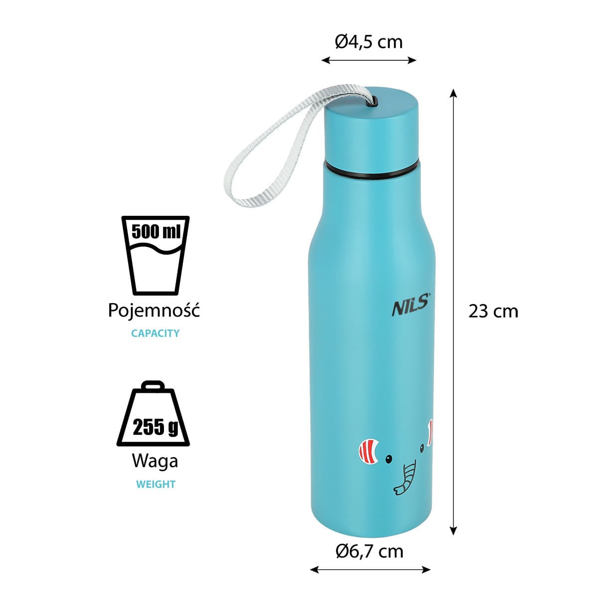 Kubek termiczny Nils NCB12 Słoń 500 ml 3