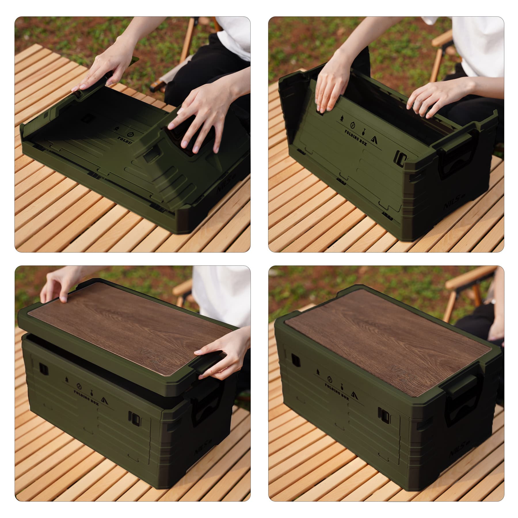 Składana skrzynia turystyczna z funkcją stołu 2w1 Nils Camp 2