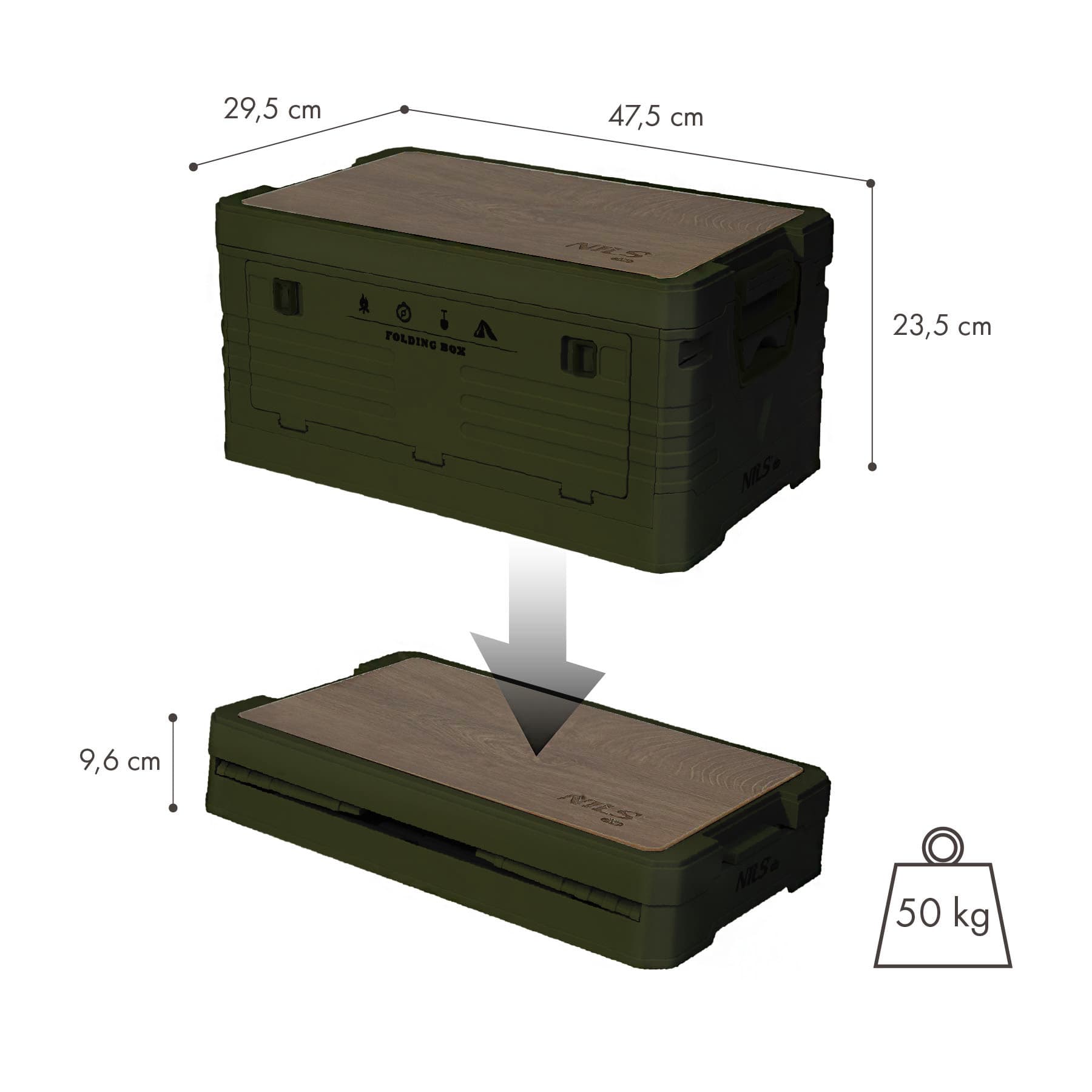 Składana skrzynia turystyczna z funkcją stołu 2w1 Nils Camp 3